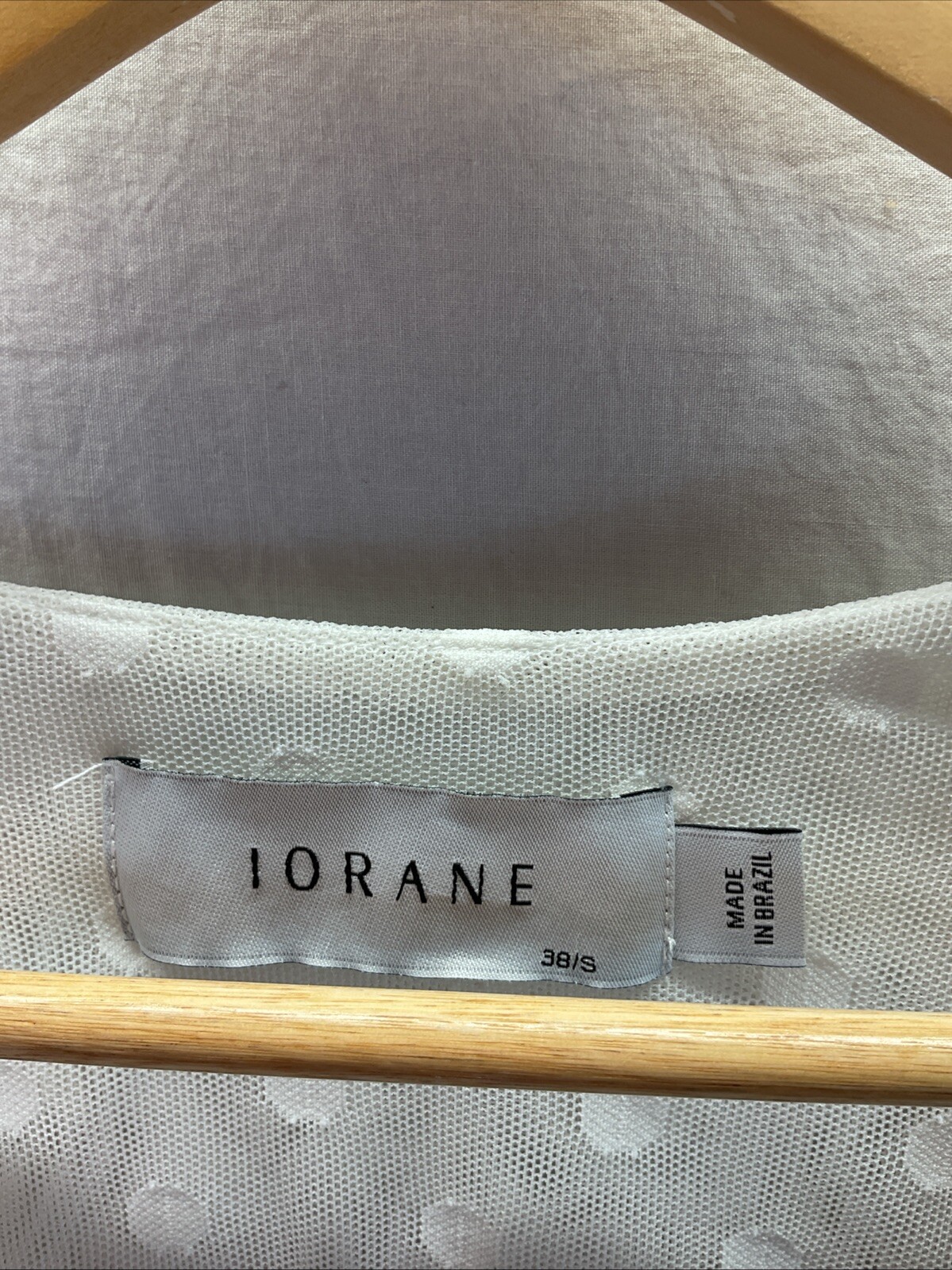 IORANE Tulle long sleeve Bodysuit Swiss Dot Ivory feminine dainty Size 38 /S