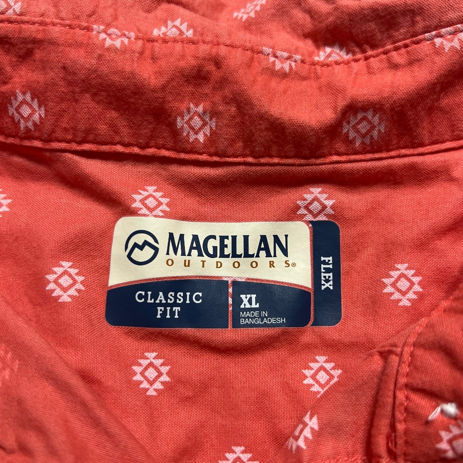Magellan Outdoors Happy Camper Sleeveless Button Front Shirt XL Coral