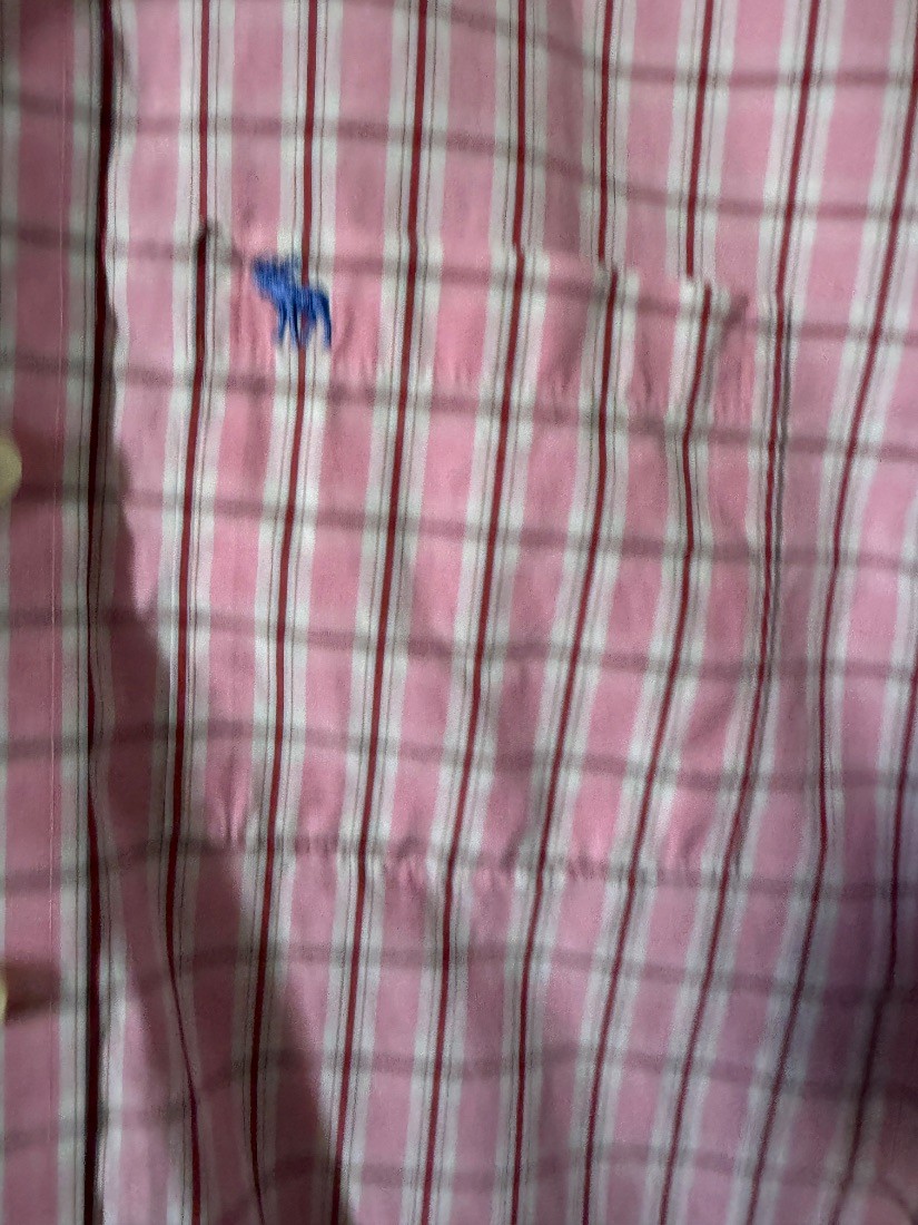 Abercrombie Fitch Mens Pink Plaid Muscle Fit Button Down Shirt Size M