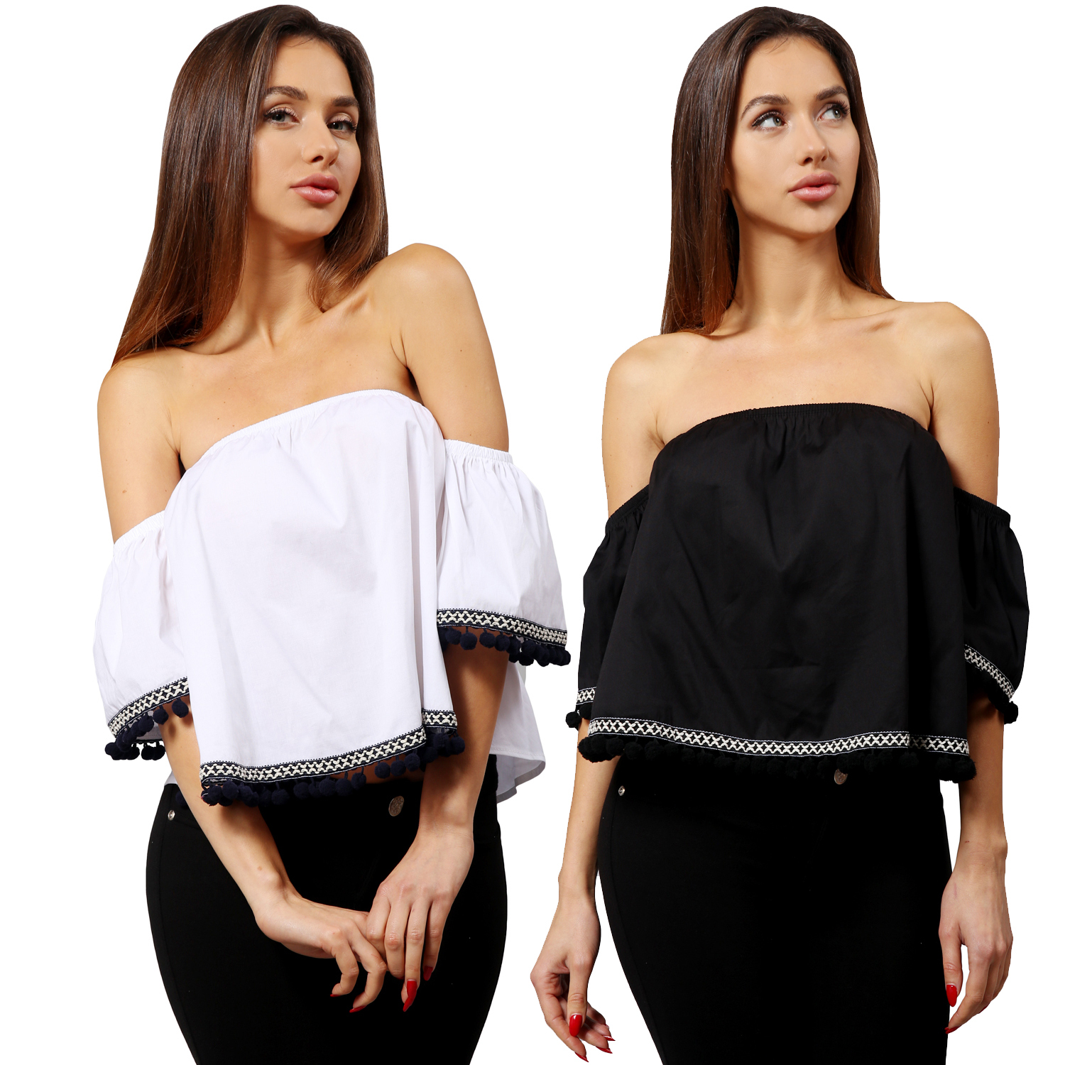 NE PEOPLE Women’s Lightweight Off Shoulder Tops Shirt With Tassels [NEWT333]