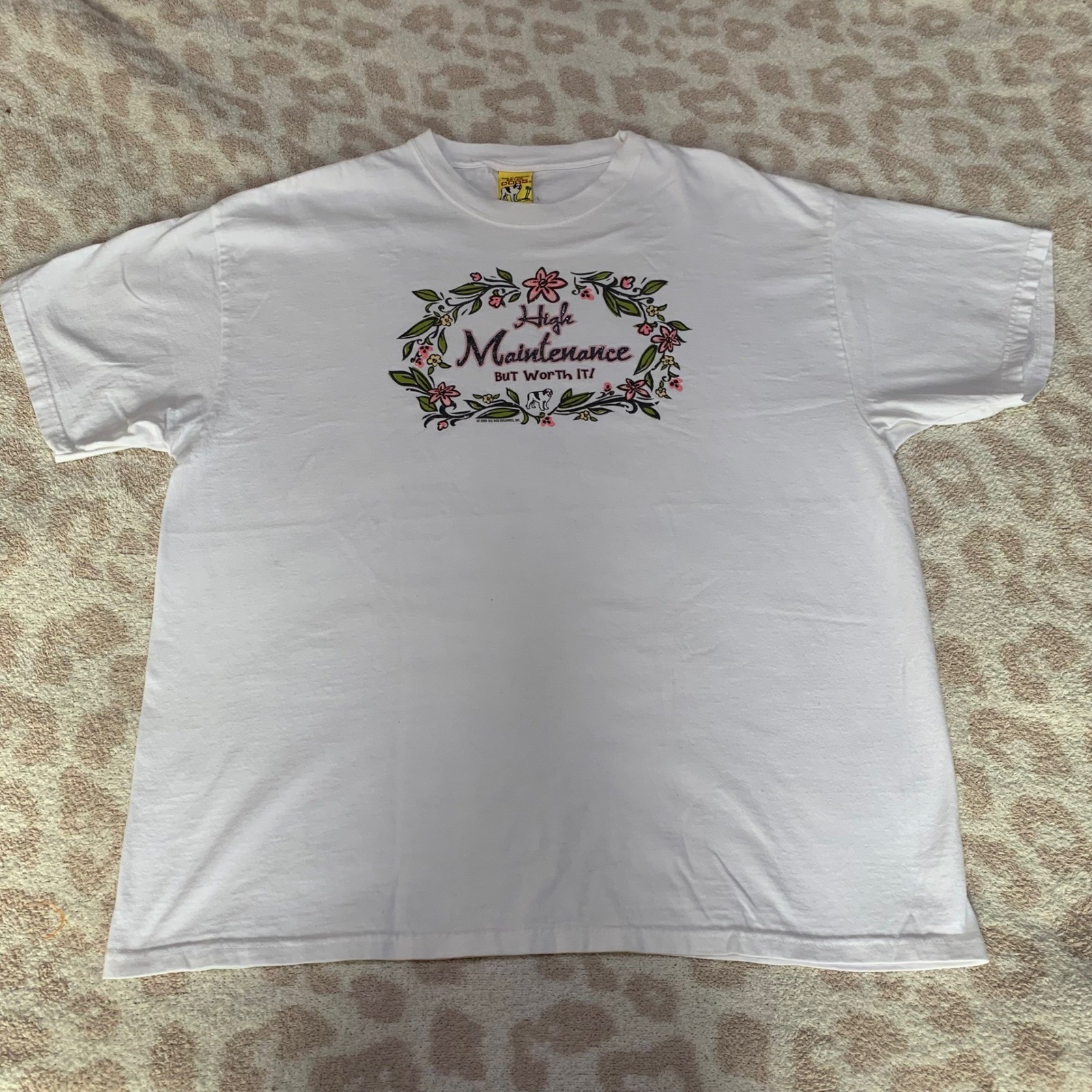 Big Dogs Graphic T-Shirt High Maintenance White Vintage 2005 XL