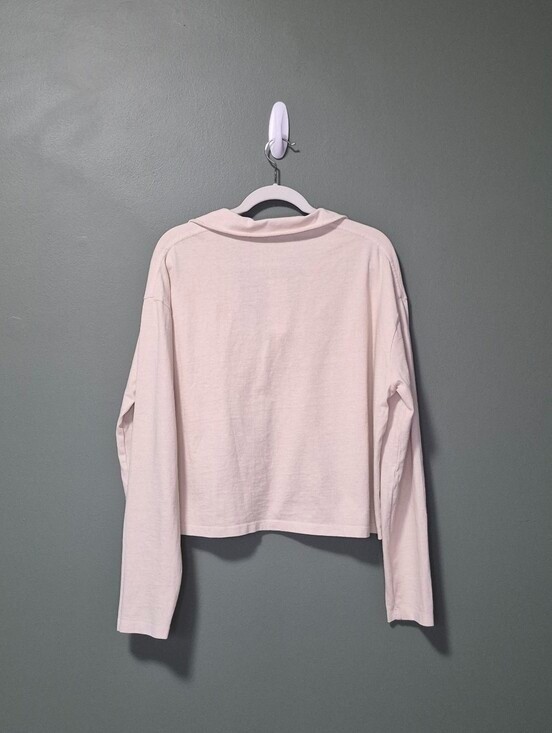 Perfect White Tee Alison Tennessee Jersey Collared Top Ivory Medium NWT