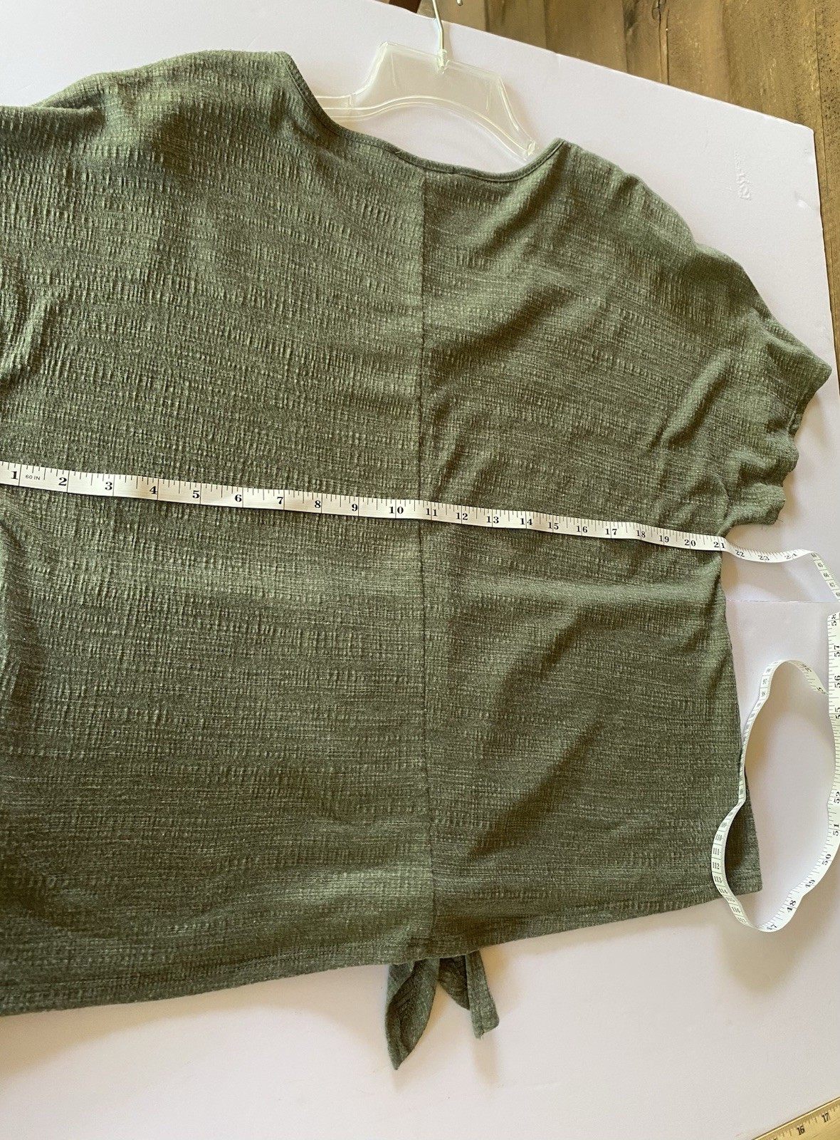 Cable & Gauge Pullover Blouse Top Raglan V-Neck Short Sleeves Green Women’s M