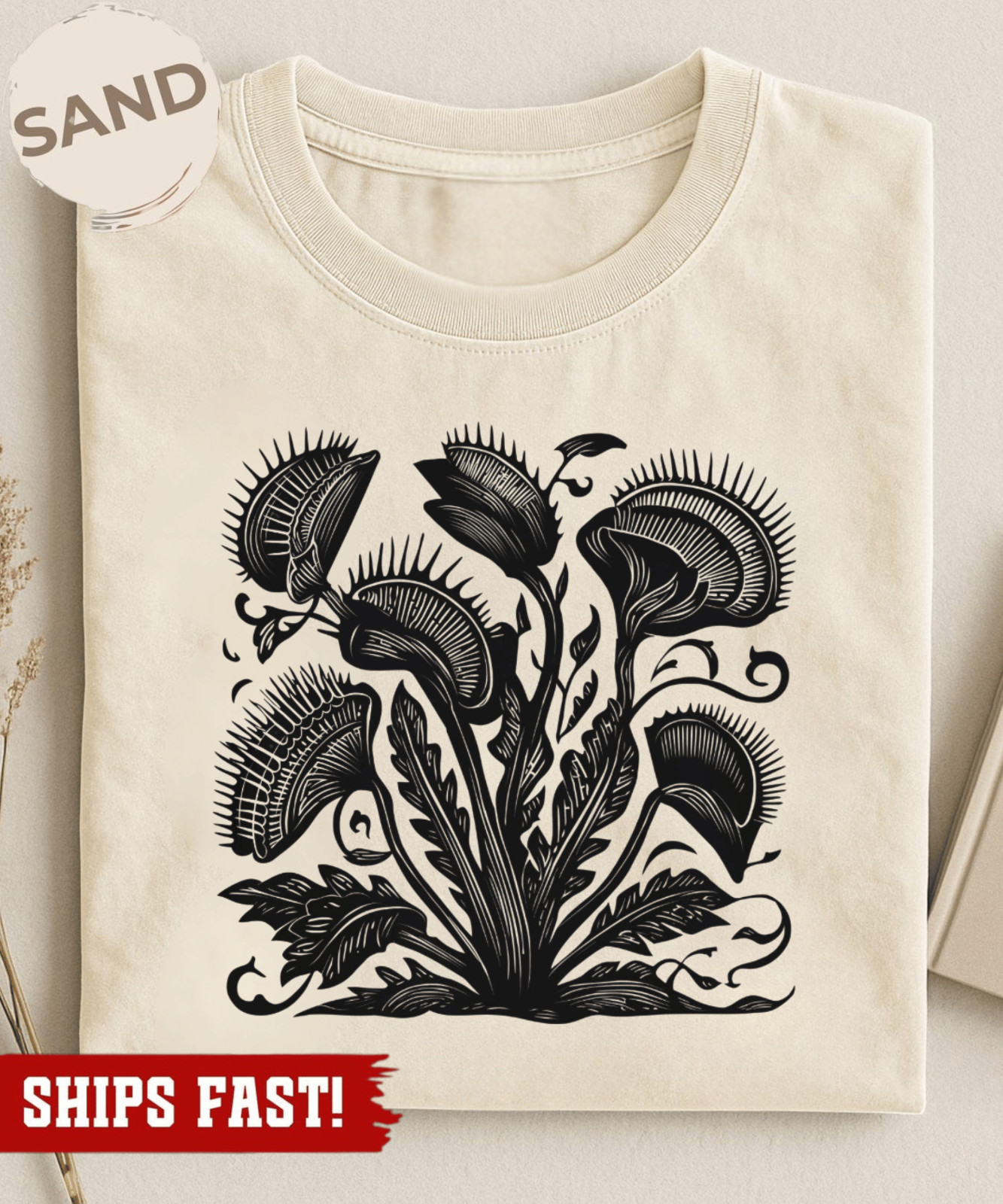 Venus Flytrap Shirt Gothic Plant Graphic Dark Botanical Aesthetic Carnivorous Pl