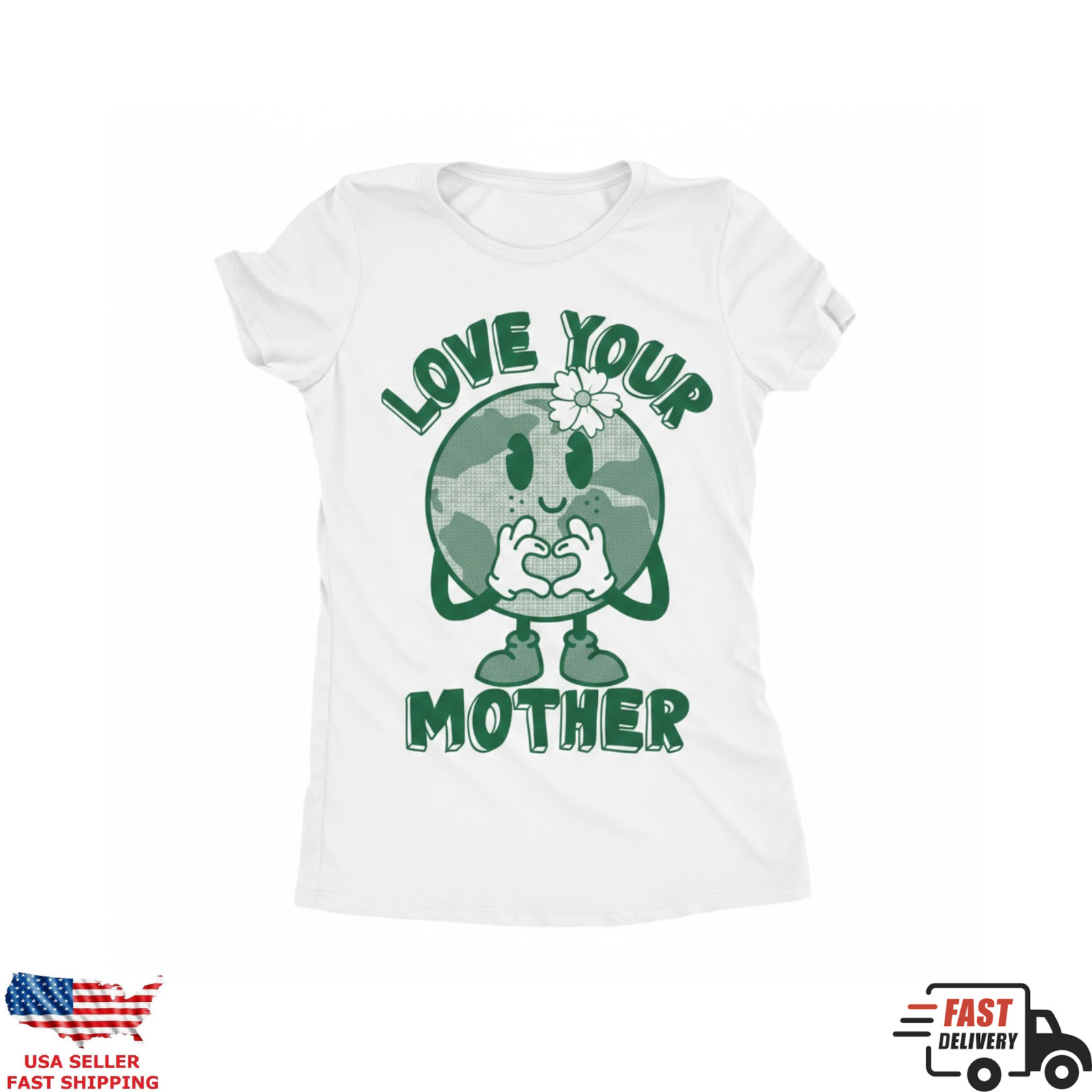 Love Your Mother Earth Day Cute Planet Graphic T Shirt