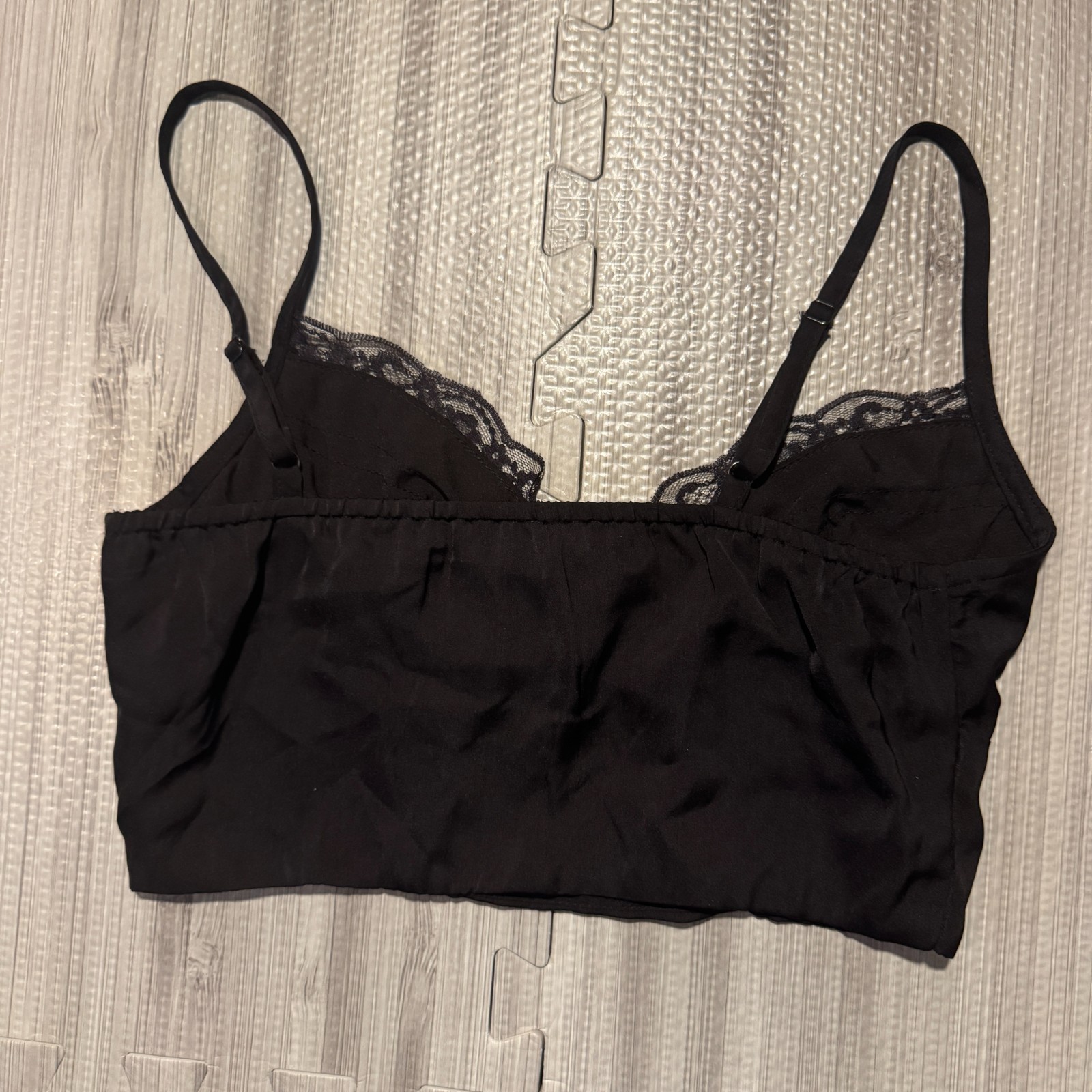 Princess Polly Women’s Black Lace Spaghetti Strap Crop Top