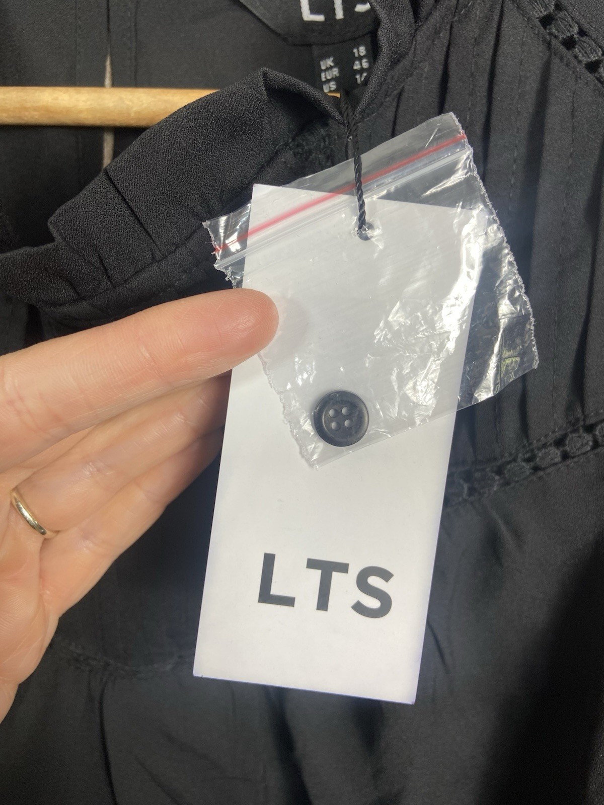 LTS Long Tall Sally Women’s Black Blouse Long Sleeved Size 18 New