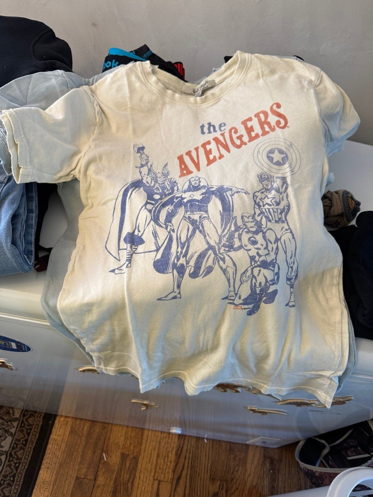 Junk Foods Brand Marvel Avengers Distressed Tee