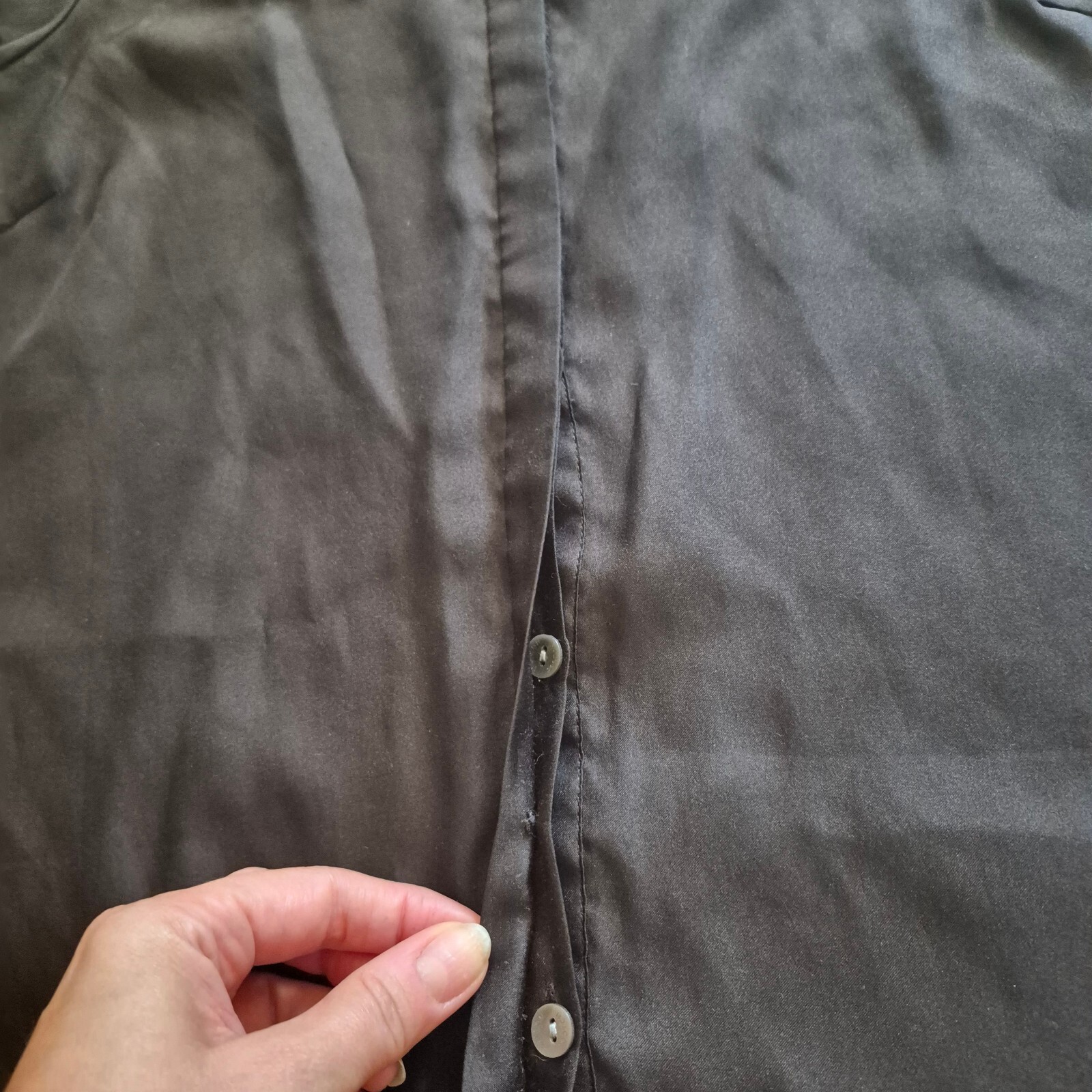 Maison Scotch Black Satin Studded Yoke Top Edgy Indie Sleaze Sleek Rocker 1 S M