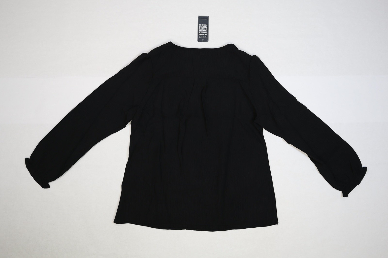 Blooming Jelly Blouse Womens Large Black Long Sleeve V Neck Pleated Stretch Top