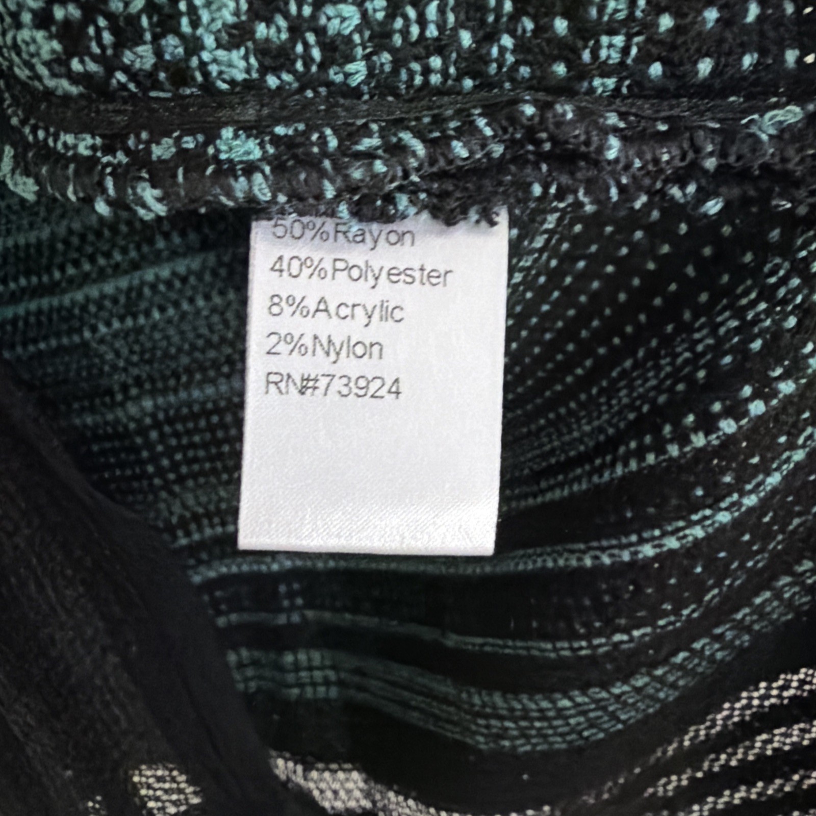 Ming Wang Teal Black Gray Ombré Striped M Knit Tunic Top 3/4 Sleeve Classic Chic