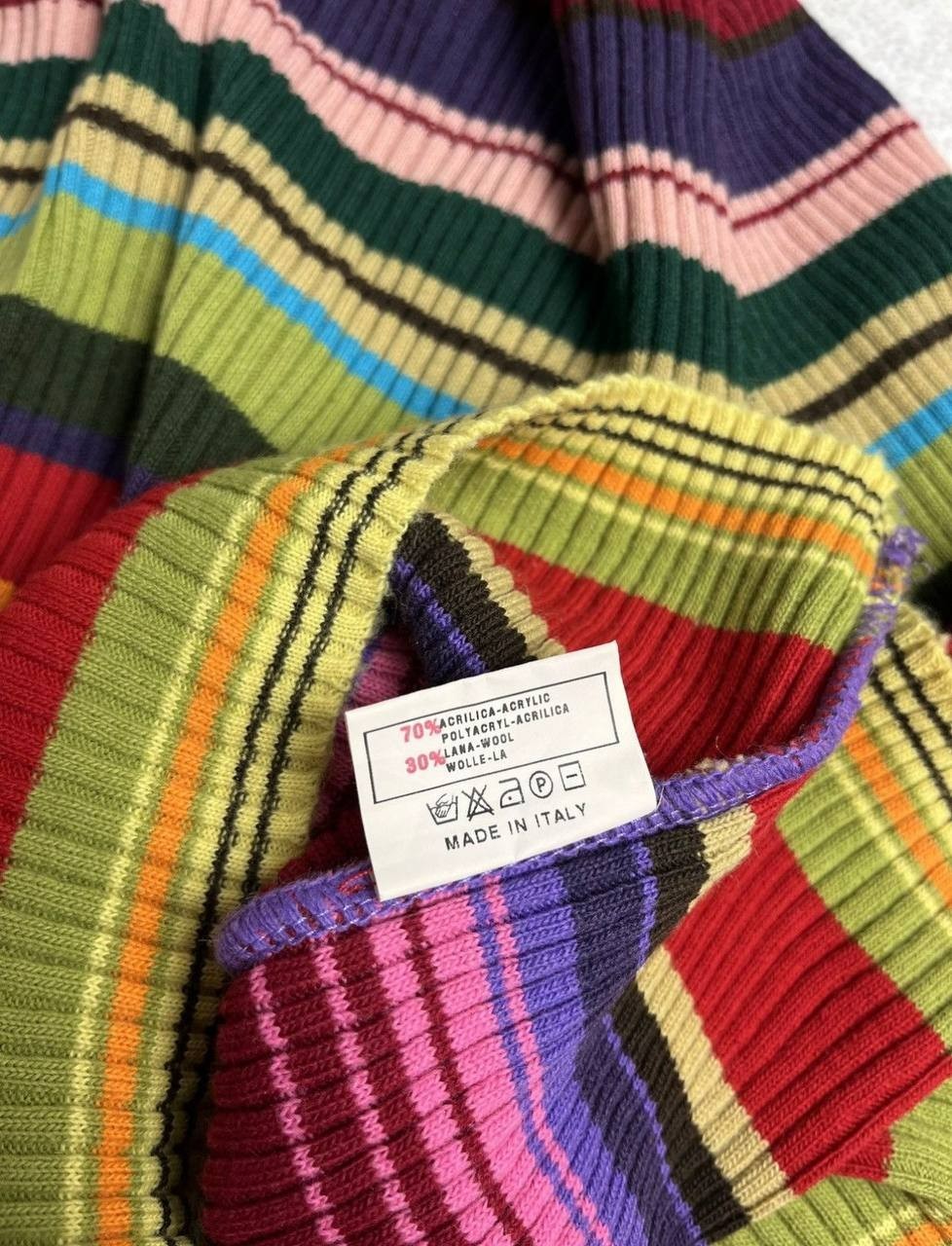 DDP Vintage Archive Miss Sixty Y2K Style Striped Lightweight Turtleneck Sweater