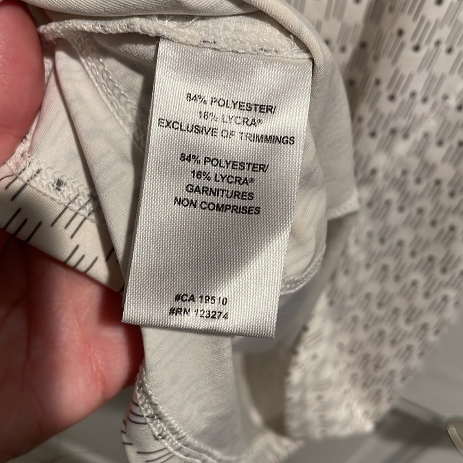 Lole quick dry patterned white tshirt small