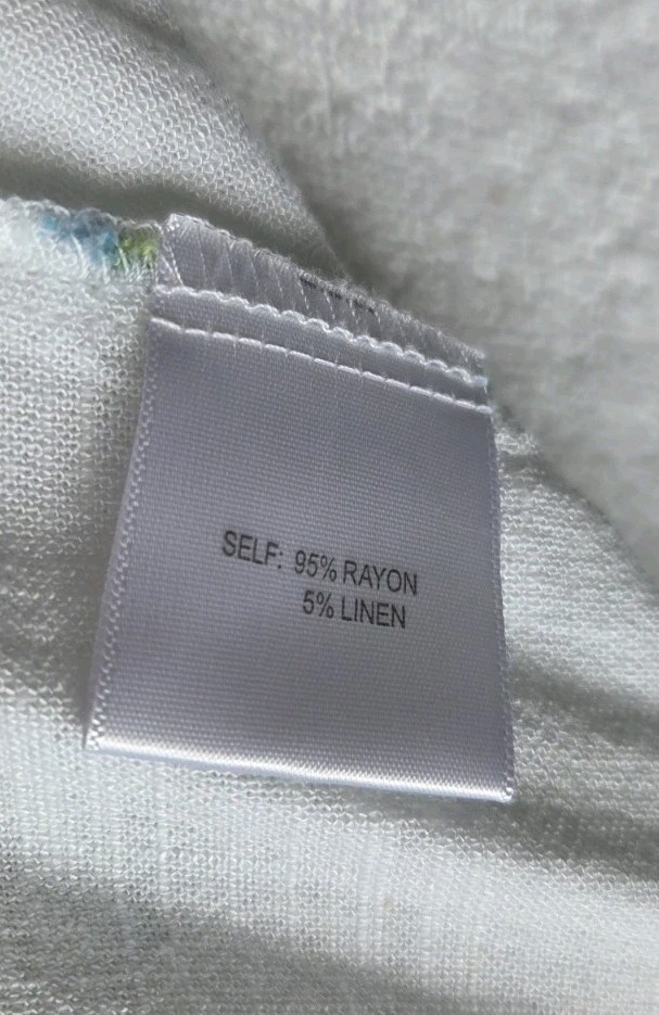 Rayon Linen Button Short Sleeve Shirt Lg White Beach Cool Casual Comfort Wear