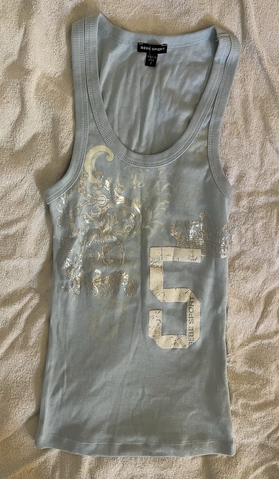 Bebe Sport Women’s Tank Top Baby Blue Sz S 100 % Authentic