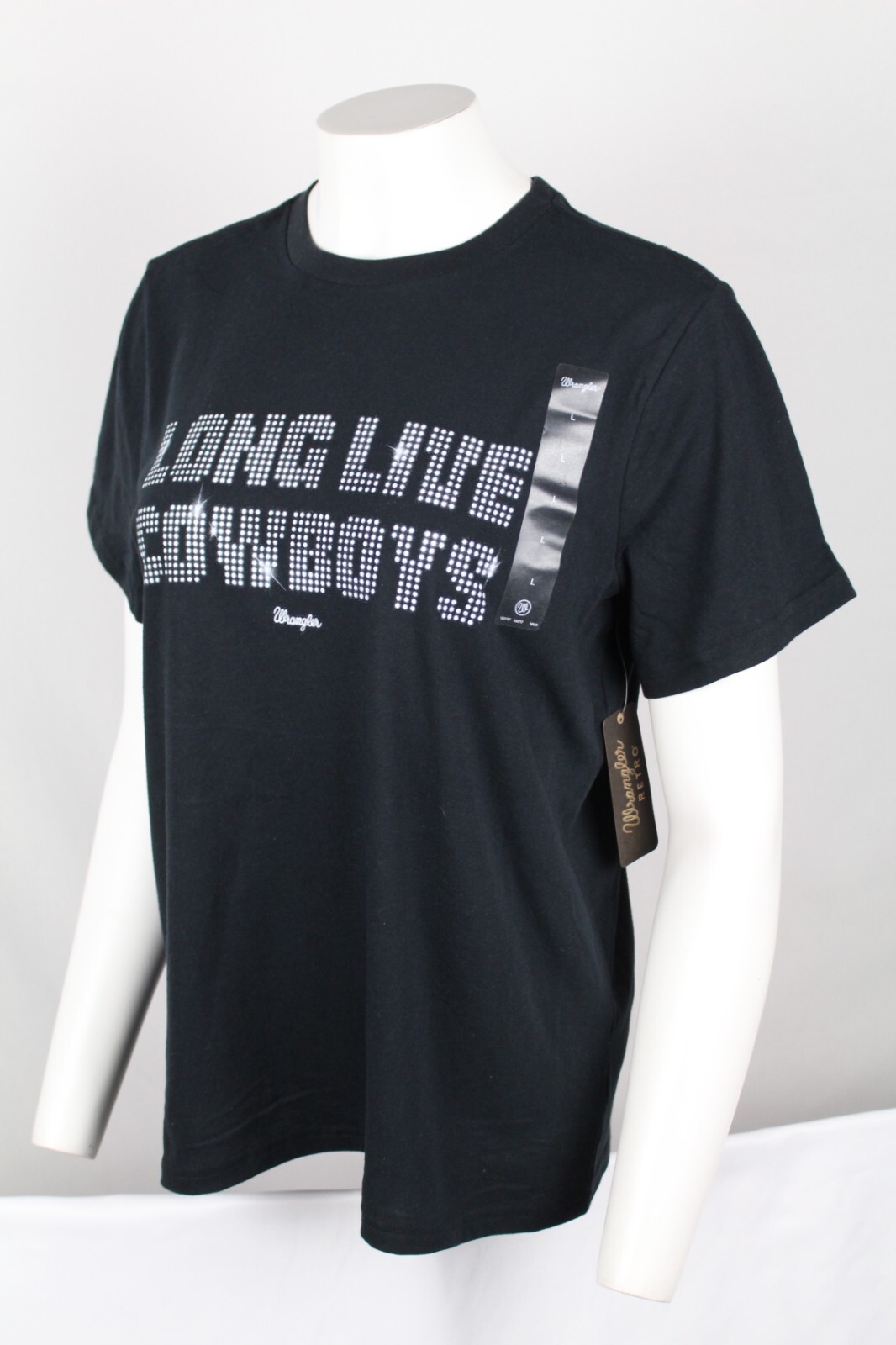 Wrangler Women’s Retro Long Live Cowboys T Shirt Short Sleeve Black 112336173