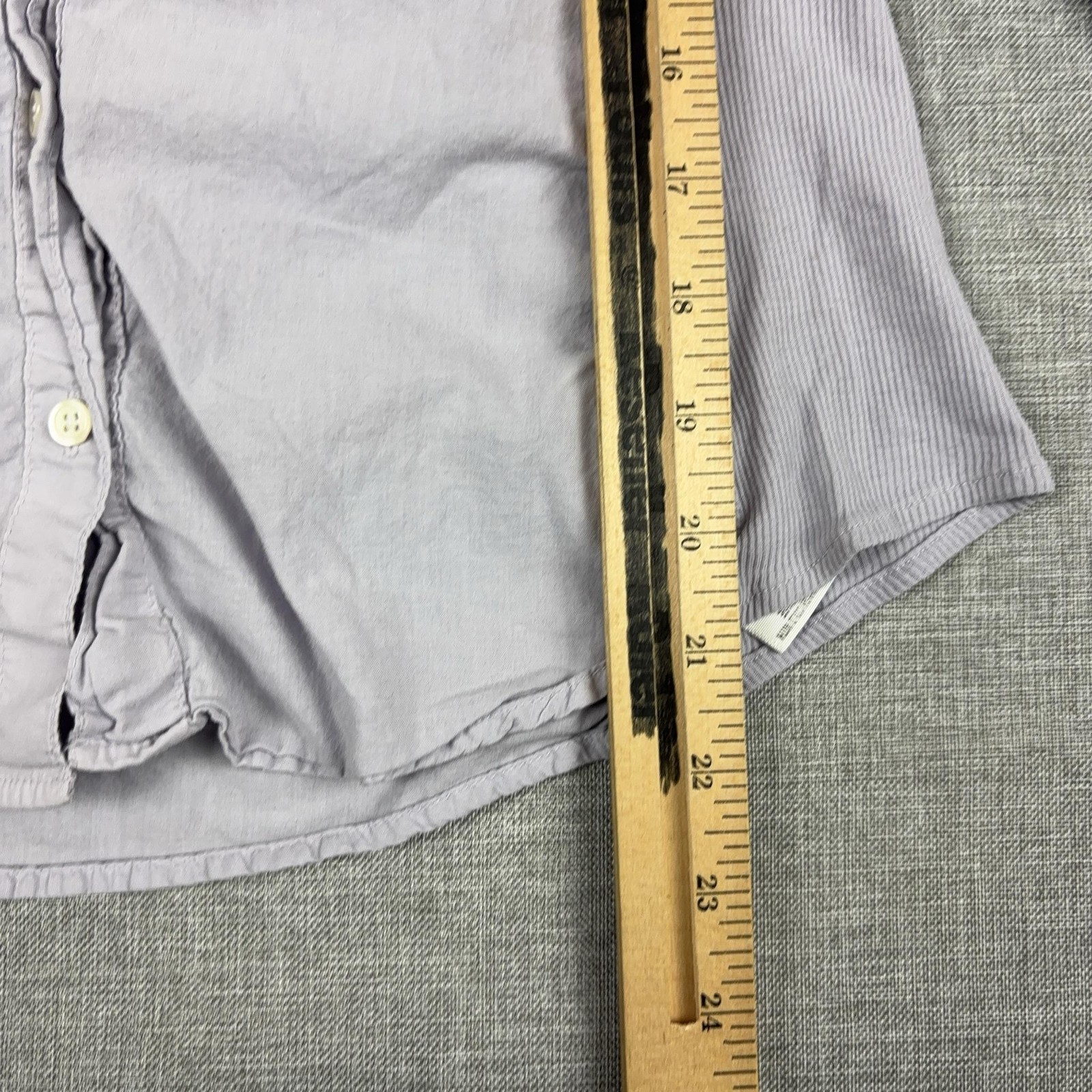 James Perse Shirt Womens 2 Gray Collared Long Sleeve Striped Roll Tab Button-Up
