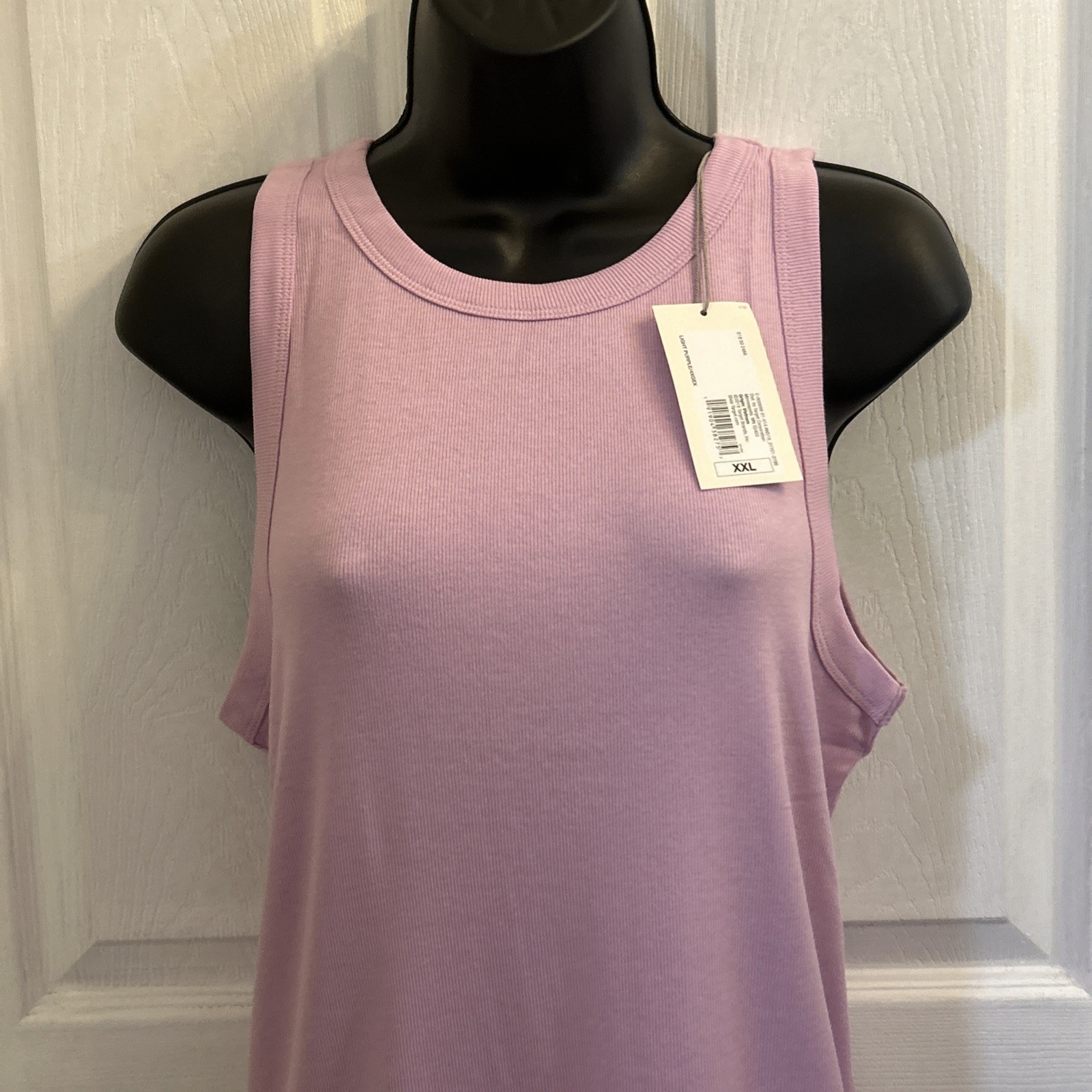 NWT A New Day Womens Ribbed High Neck Tank Top Light Purple 2XL Sleeveless