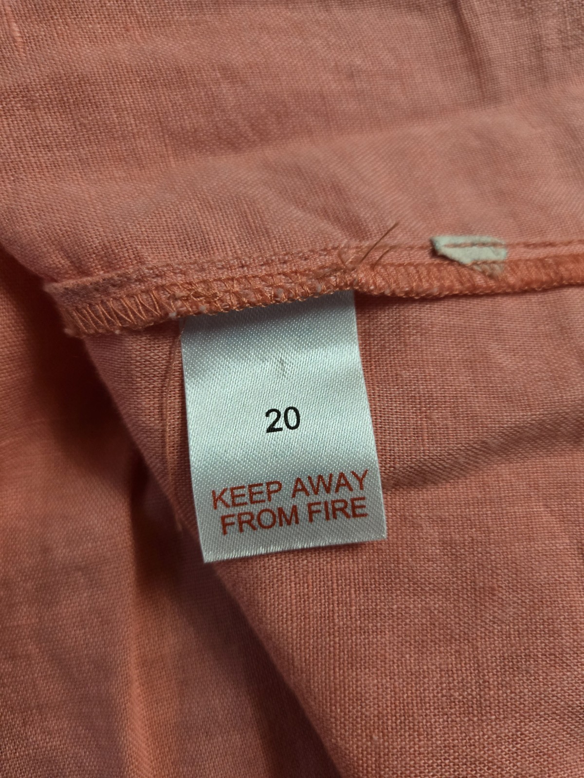 Bm Casual Size 20 Linen & Cotton blend Pintuck Coral Summer blouse