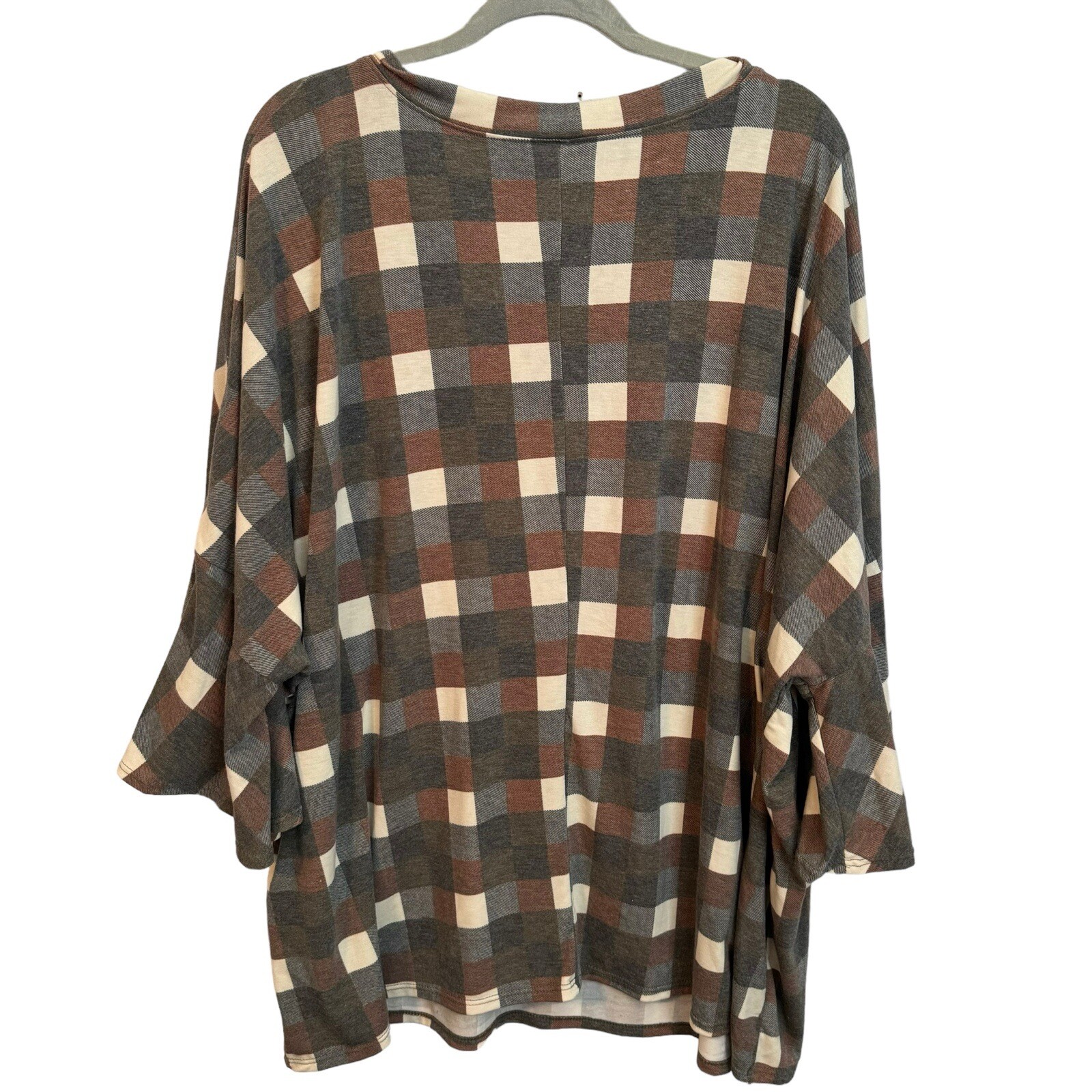 Crepas Blouse Size 2X/3X Gray Multi Sleeves 3/4 Women Top Blouse