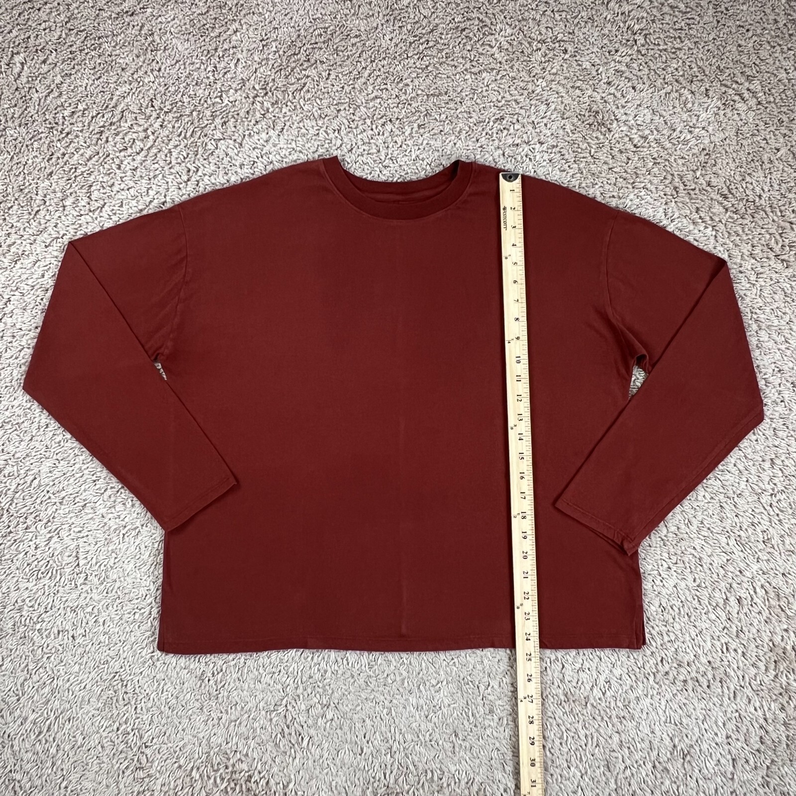 A NEW DAY Copper Basic Knit Long-Sleeve Crew Neck T-Shirt Womens XL Oversized