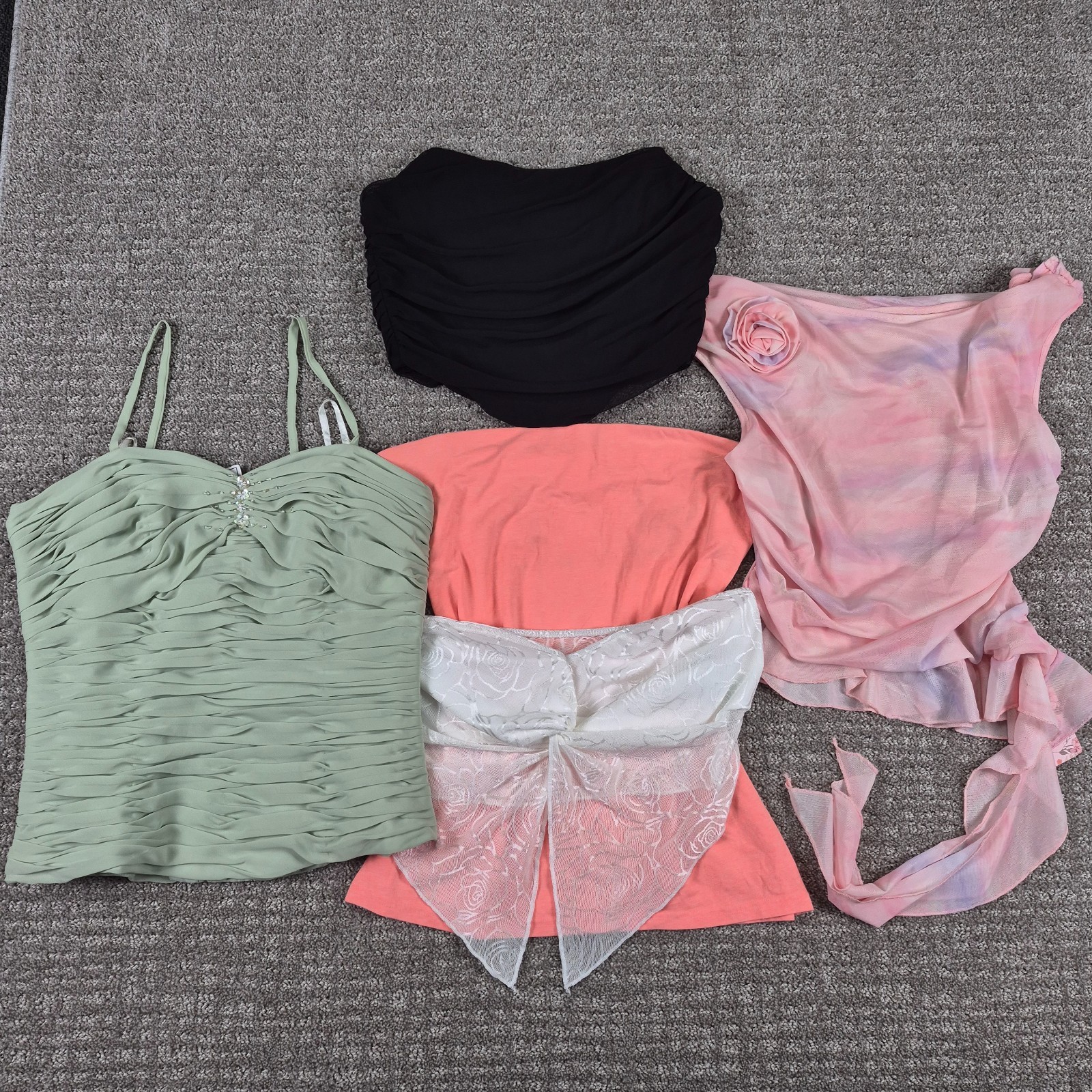 Womens Tops Size Large Sleevless Romantic Going Out Y2k Lot Bundle Mixed Brands