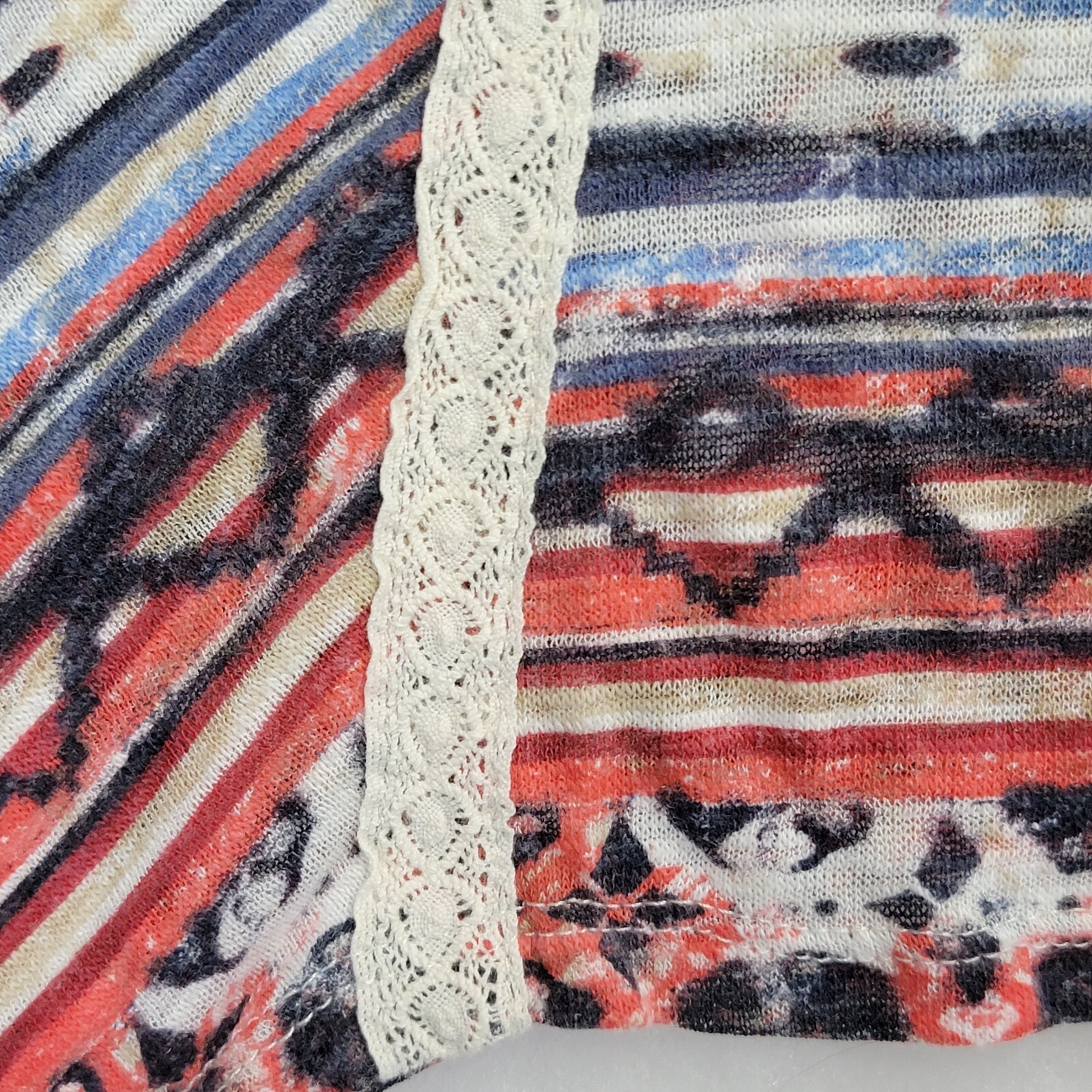 Cato Women Colorful Aztec Motif Tank Top Size S Handkerchief Hem Southwest Boho