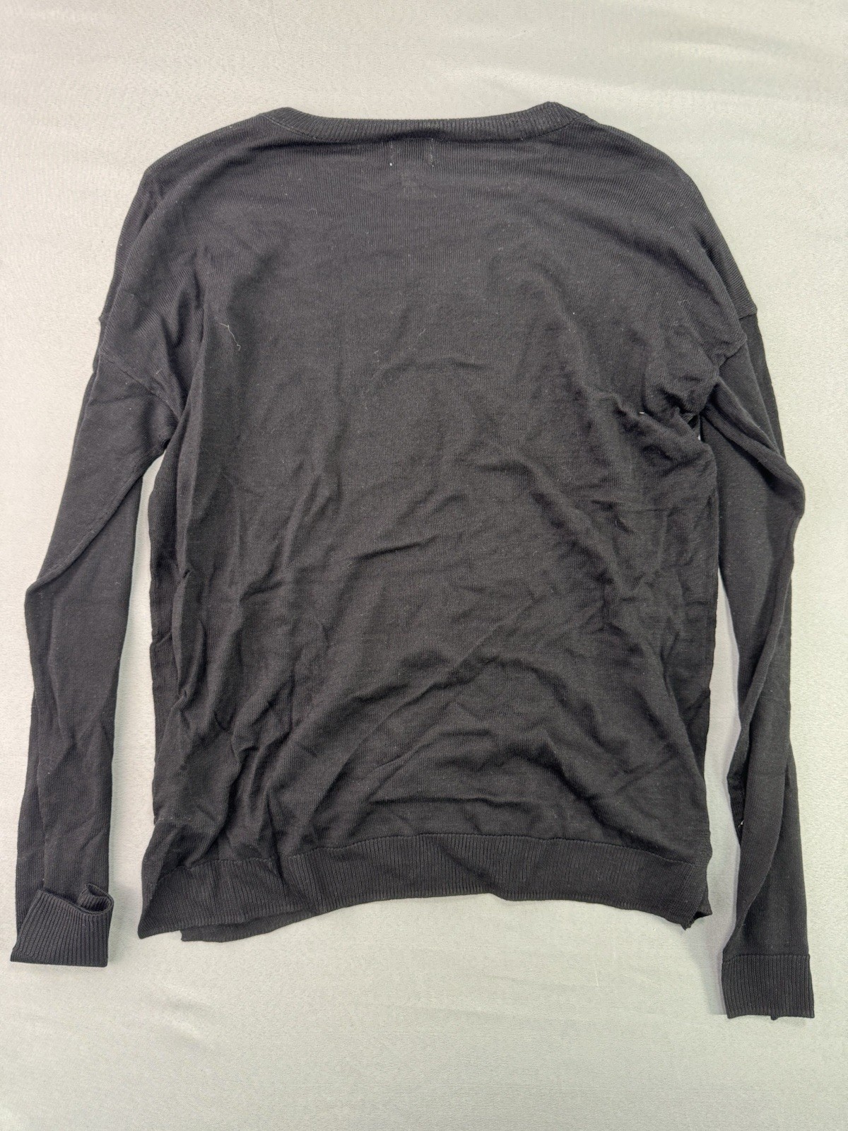A New Day Long Sleeve T-Shirt Womens Sz XS Black Acrylic Rayon Stretch Thin NWT