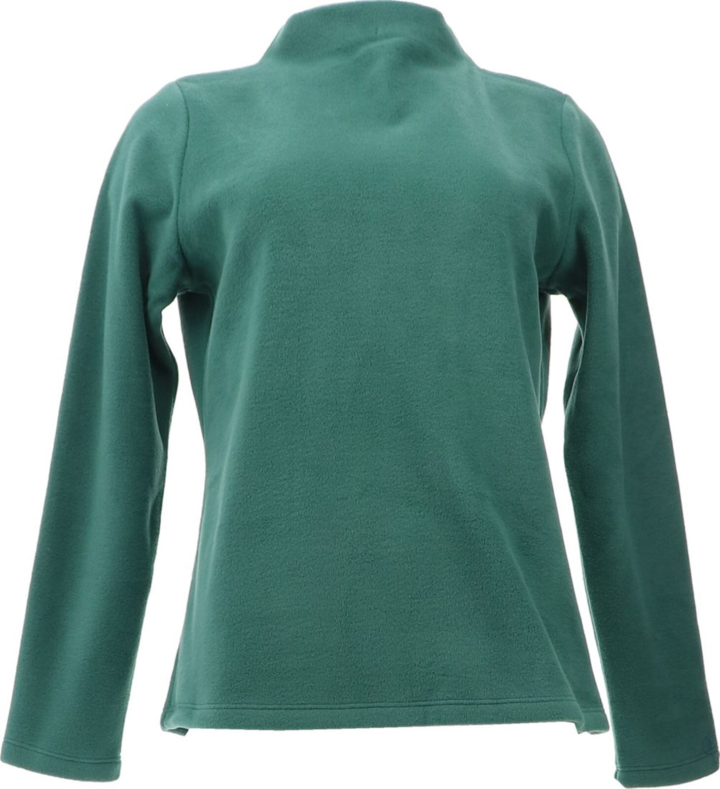 Denim& Co Fleece Funnel-Neck Long Slv Top Deep Pine M NWOT (819)