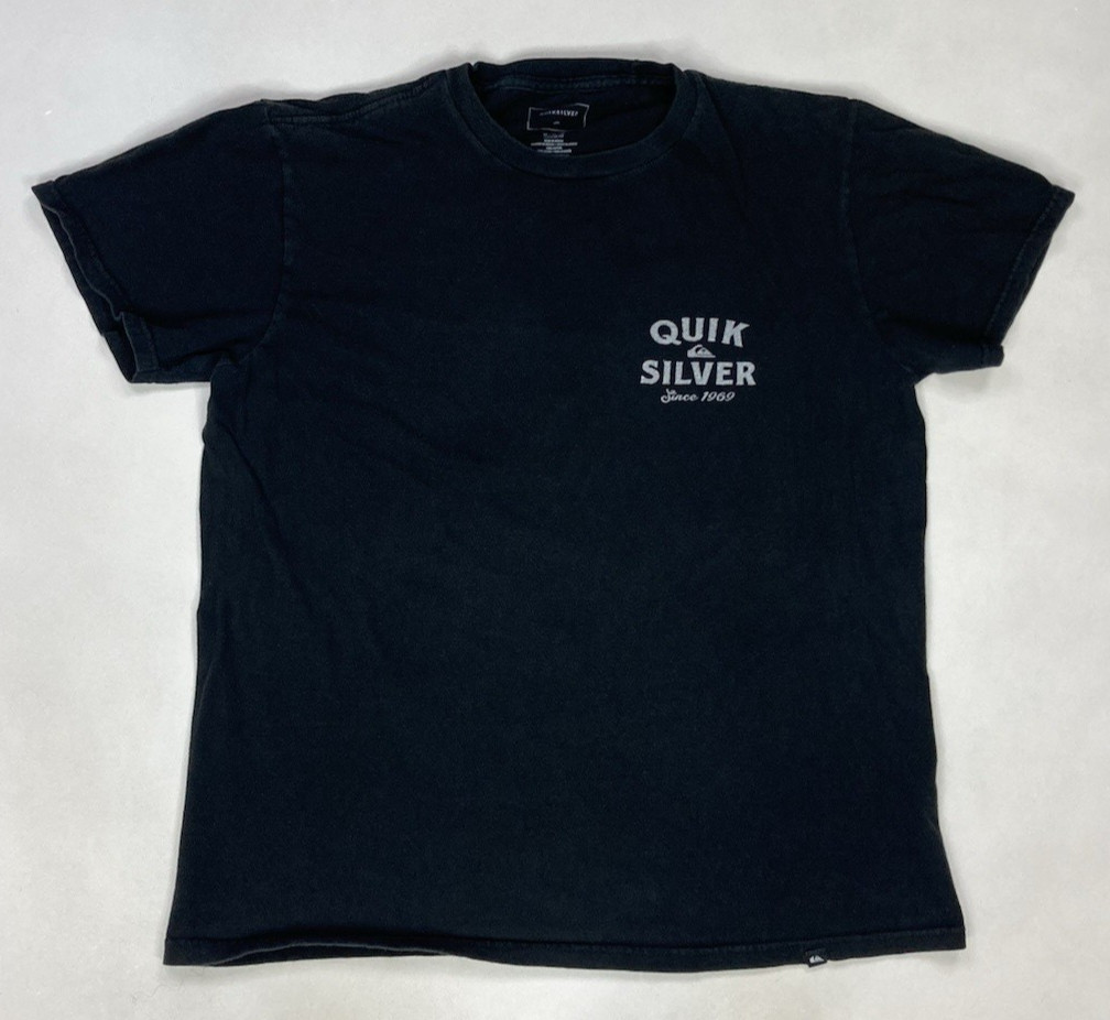 Quiksilver Skull Graphic T-shirt Women Medium Black Short Sleeve