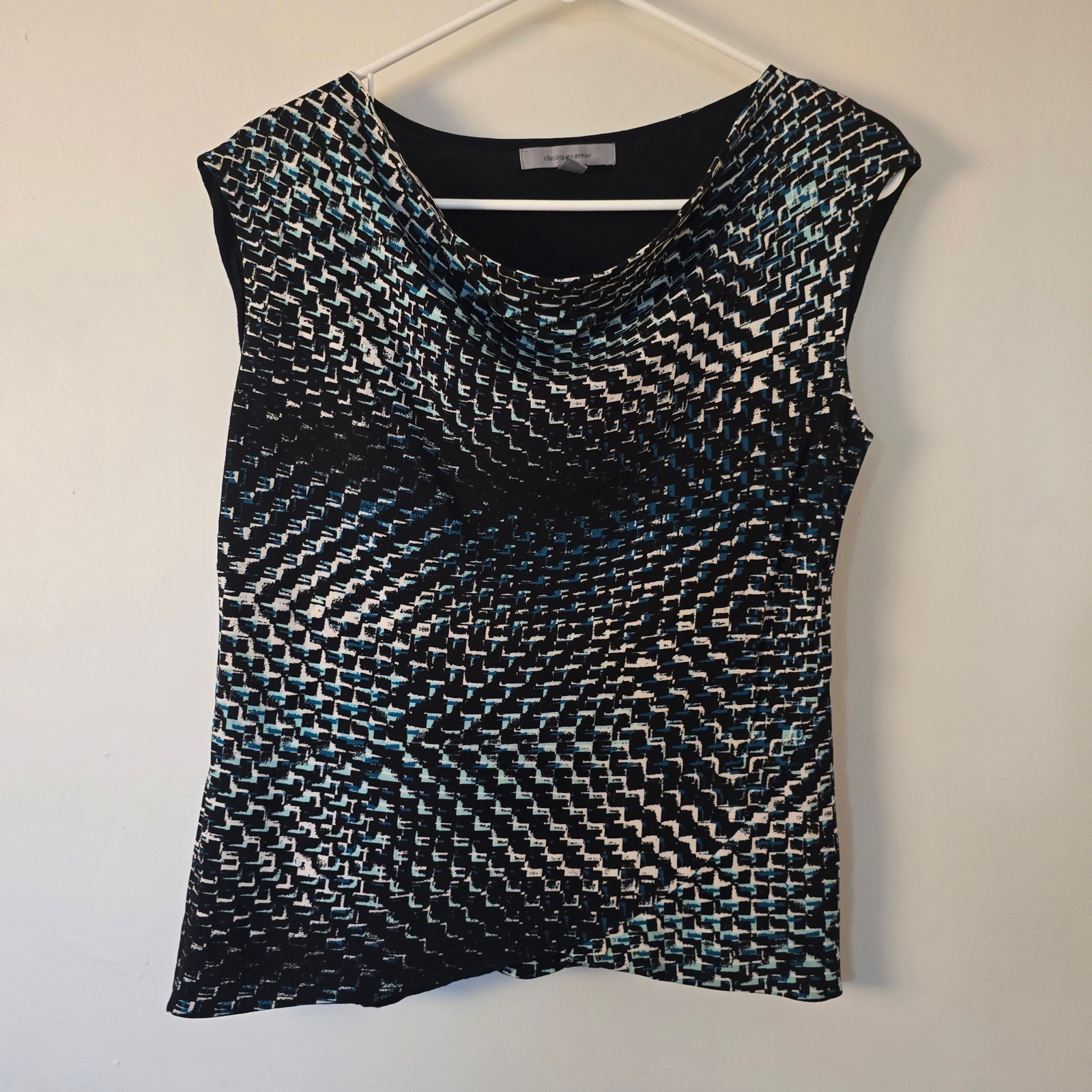 Classiques Entier Sleeveless Blouse Womens Small Black Blue Tank