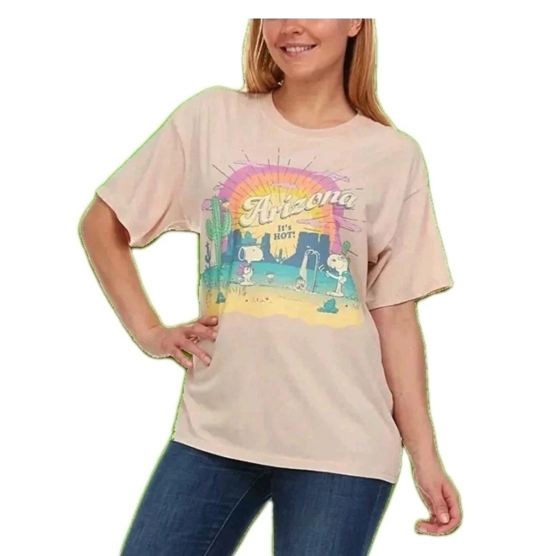Women’s Retro Character Arizona Soft Comfortable Jersey Fabric Tee Snoopy Small