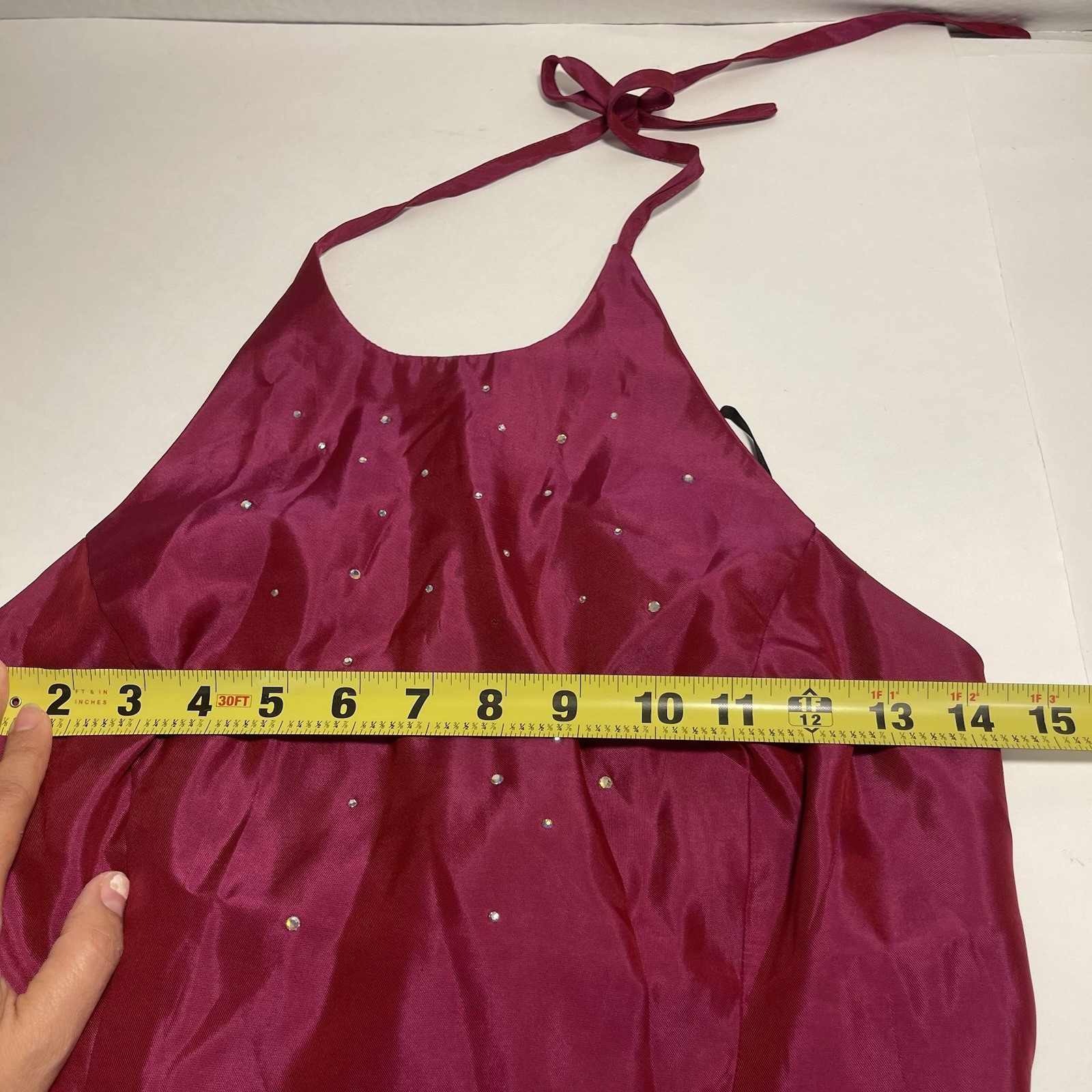Jessica McClintock Gunne Sax Strapless Sequin Red Corset Top Sz 5, 6 Formal Y2k