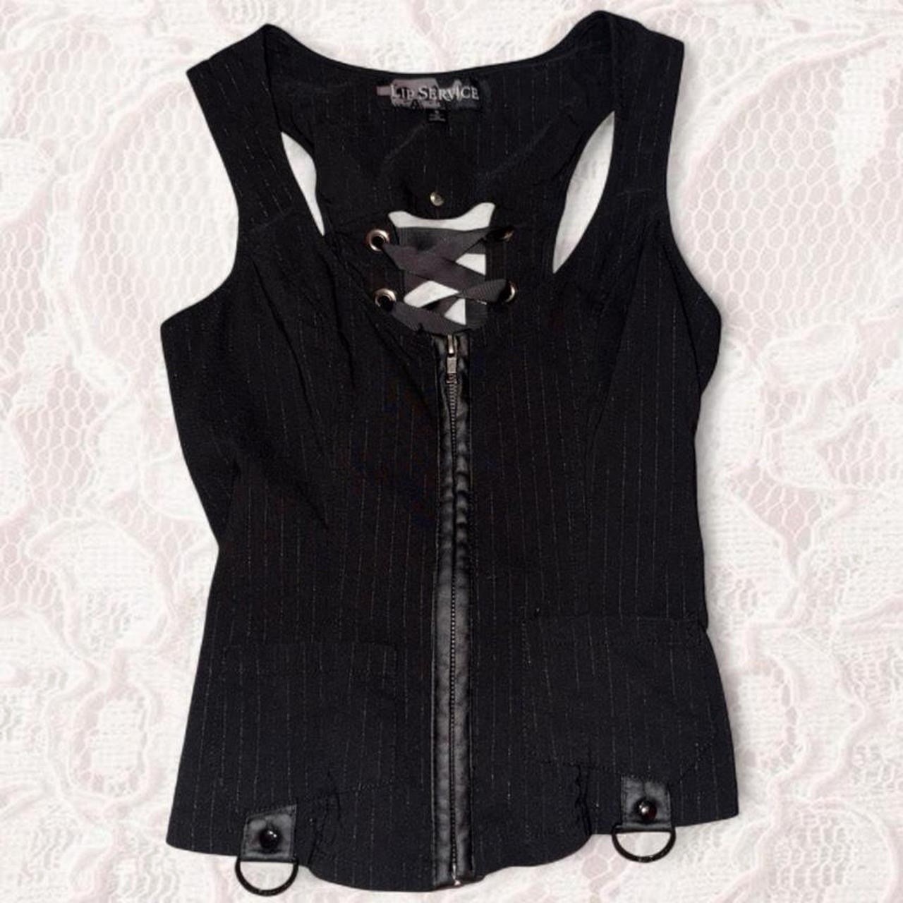 Rare Vintage Lip Service Carmen Gangsta Pranksta Bondage Top Small Goth Grunge