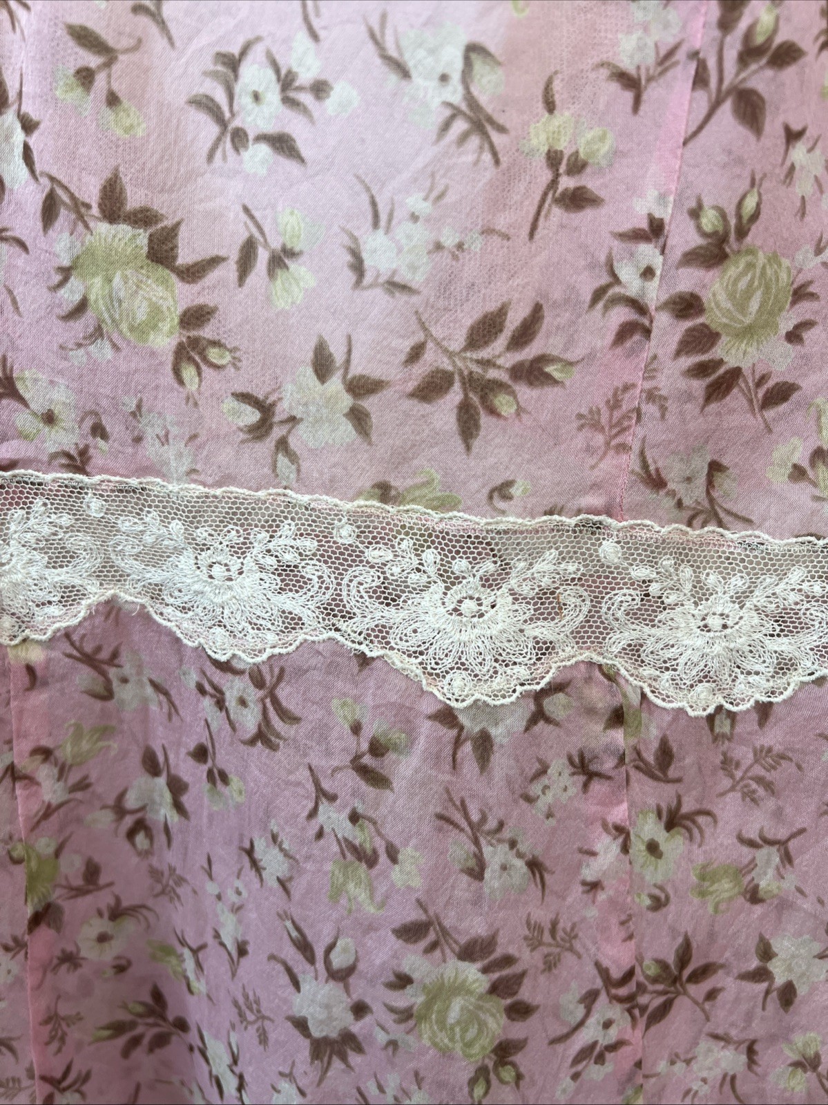 VTG Dolce & Gabanna Pink Silk Lace Floral Babydoll Top Womens X-small EU 32 YY2