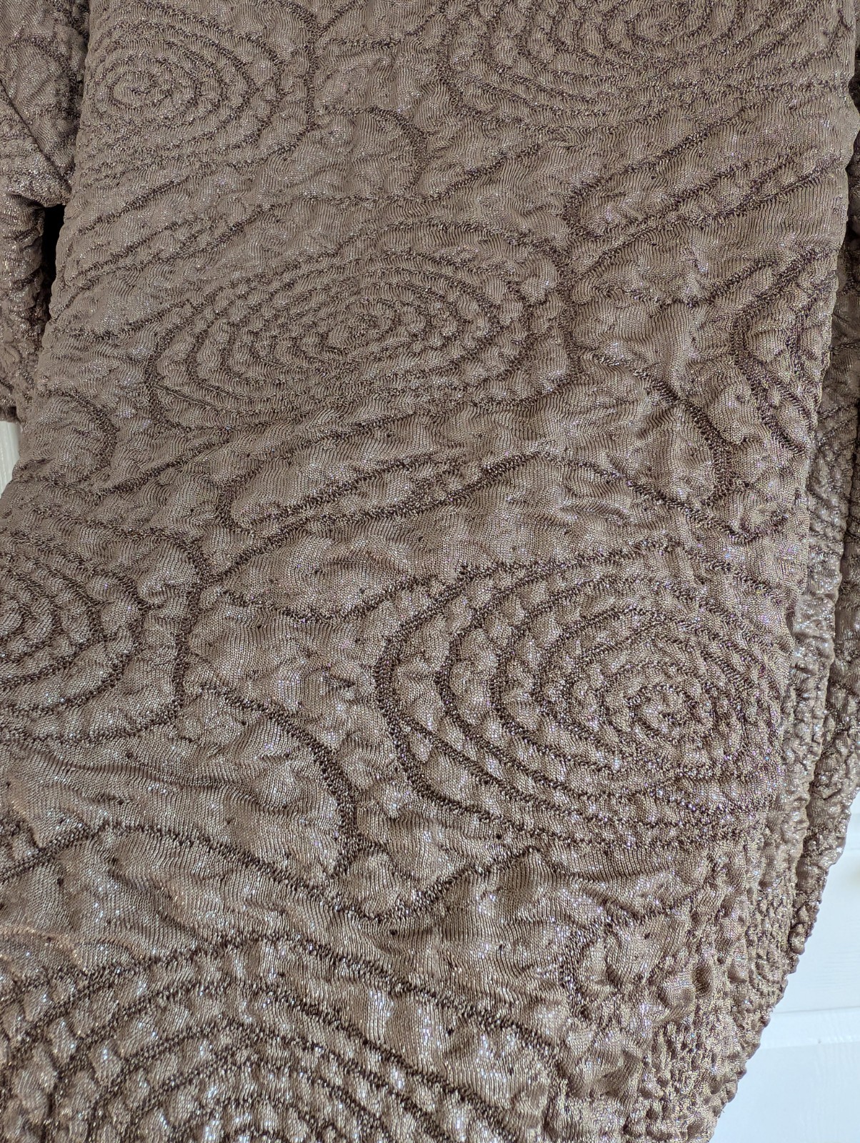 Zara Special Edition Bronze Metallic Style Rose Embossed Texture Soft Top Medium