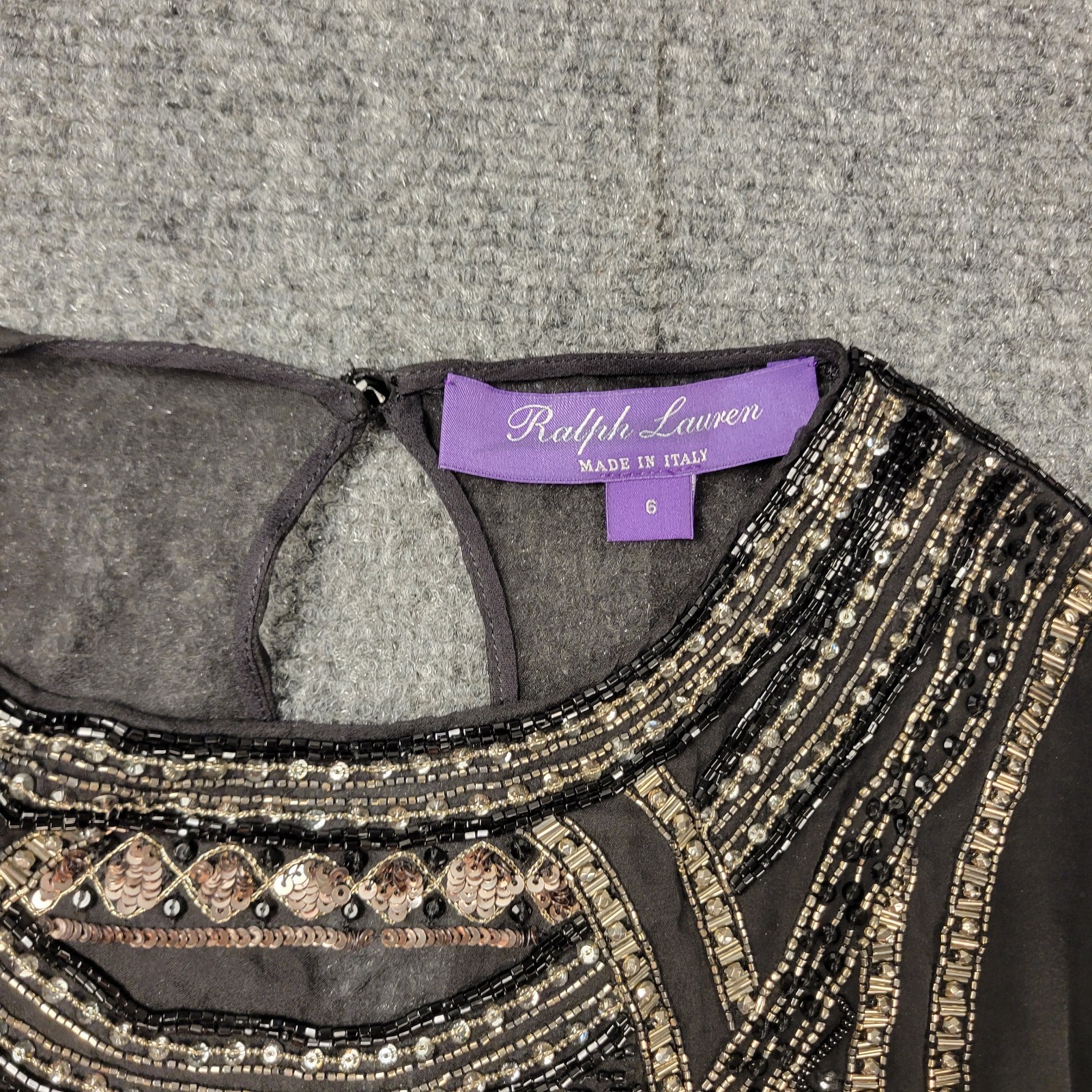Ralph Lauren Purple Label Esmerelda Embellished Chiffon Blouse Womens 6 $1290