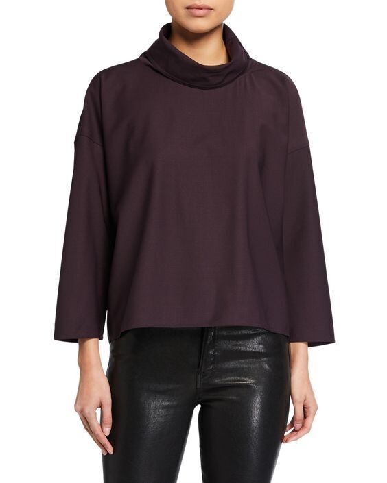 Club Monaco Women’s Purple Funnel Neck Relaxed Fit Size XS Retail $159