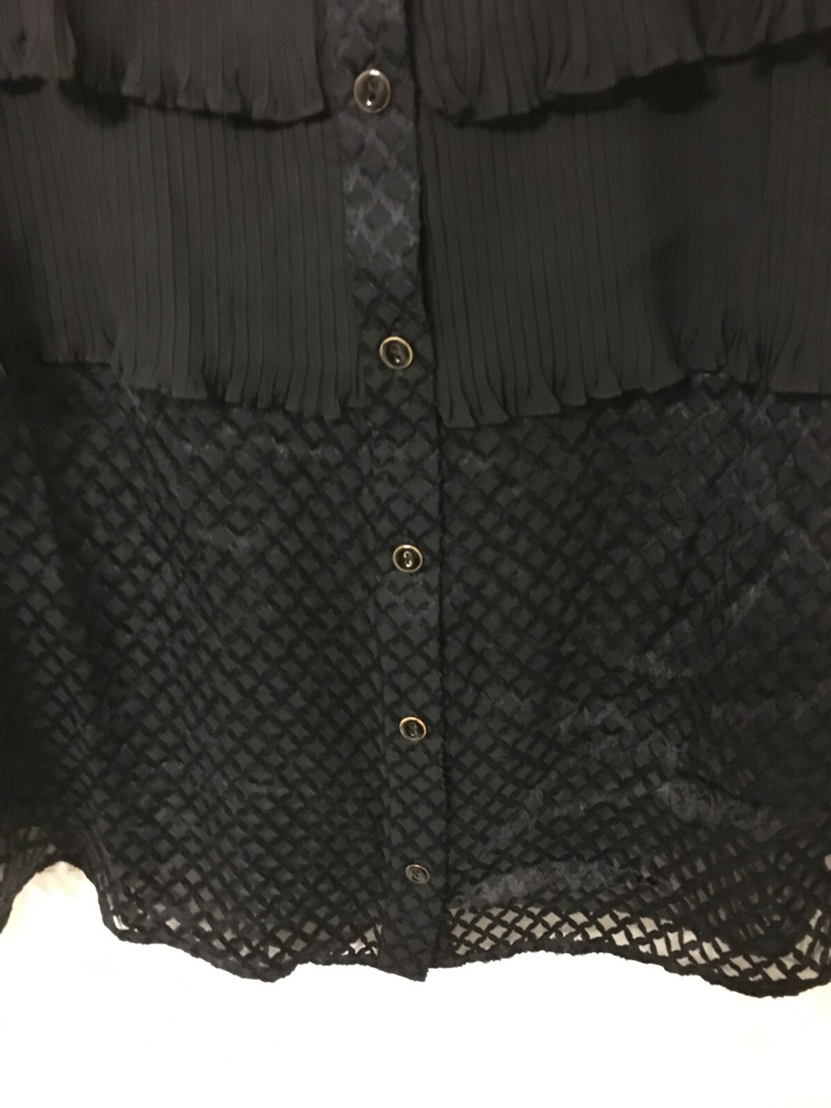 Saloni Jenny Top 3129 Houndstooth Devore Georgette Top Size US 2