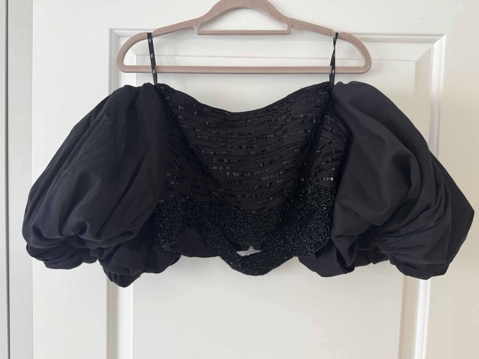 Aje New Catara Off-the-shoulder Cropped Embellished Cotton-poplin Top Size Small
