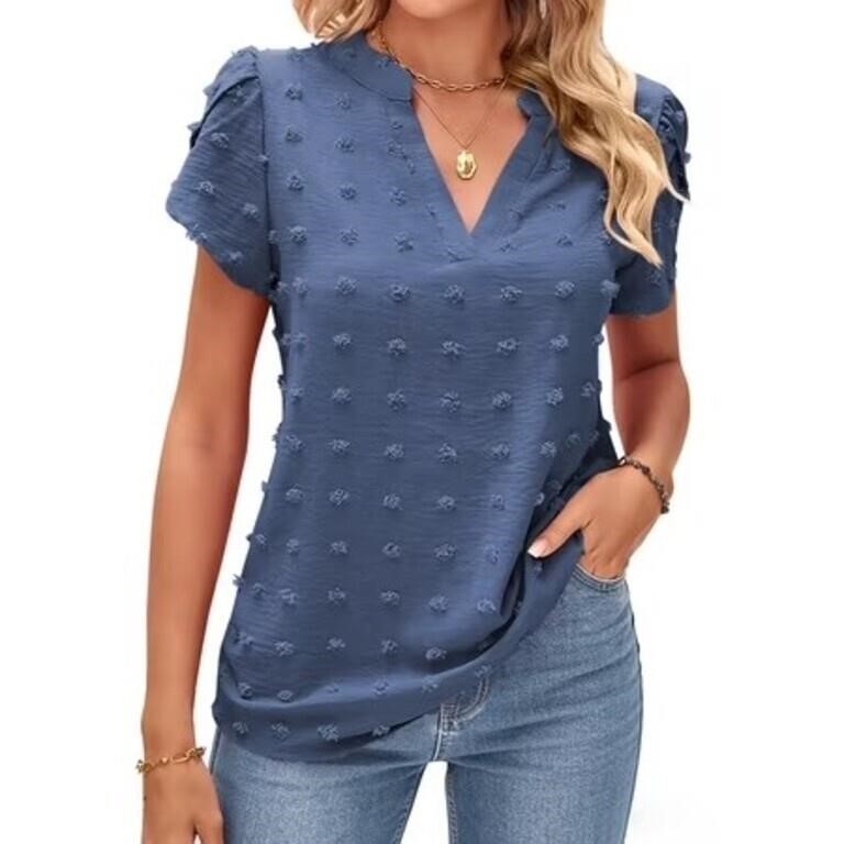 TEMOFON Womens V Neck Blouse Dressy Casual
