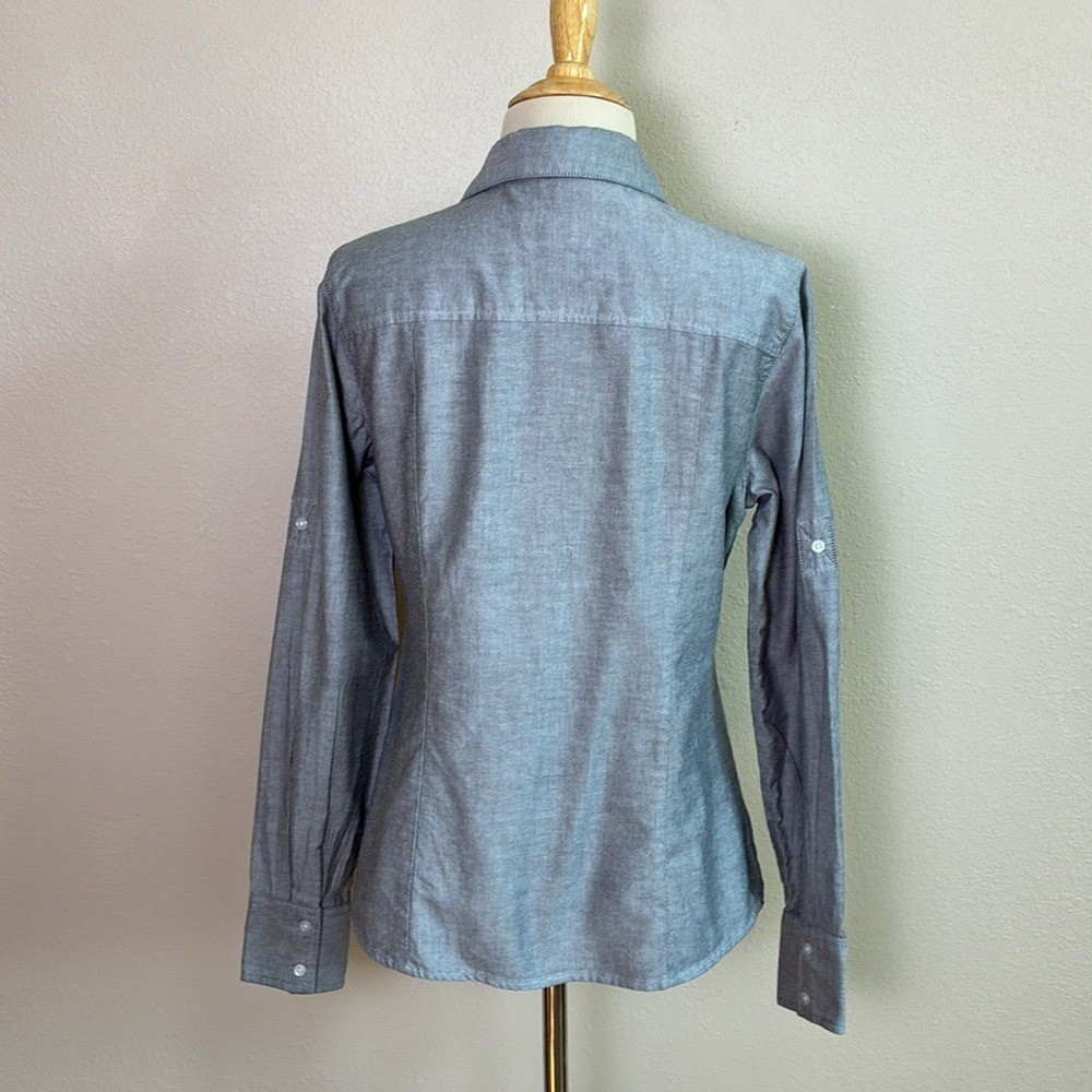 CUTTER AND BUCK LSU Tigers Women Stretch Oxford Long Sleeve Grey Dress Shirt