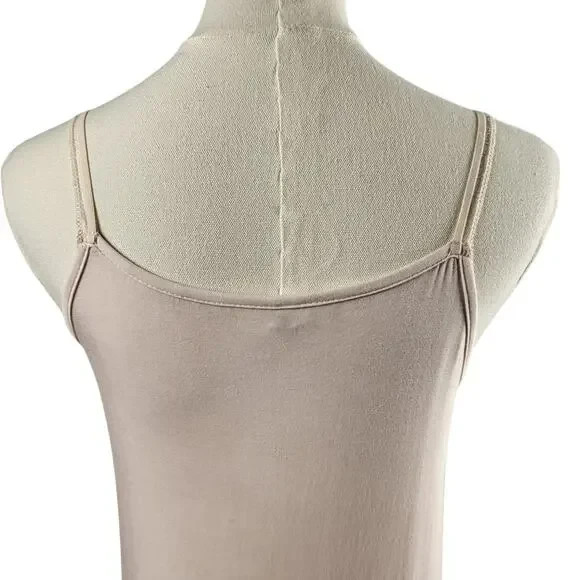 POL Small Pale Pink or Nude Camisole Top Lacy Spaghetti Straps Stretch