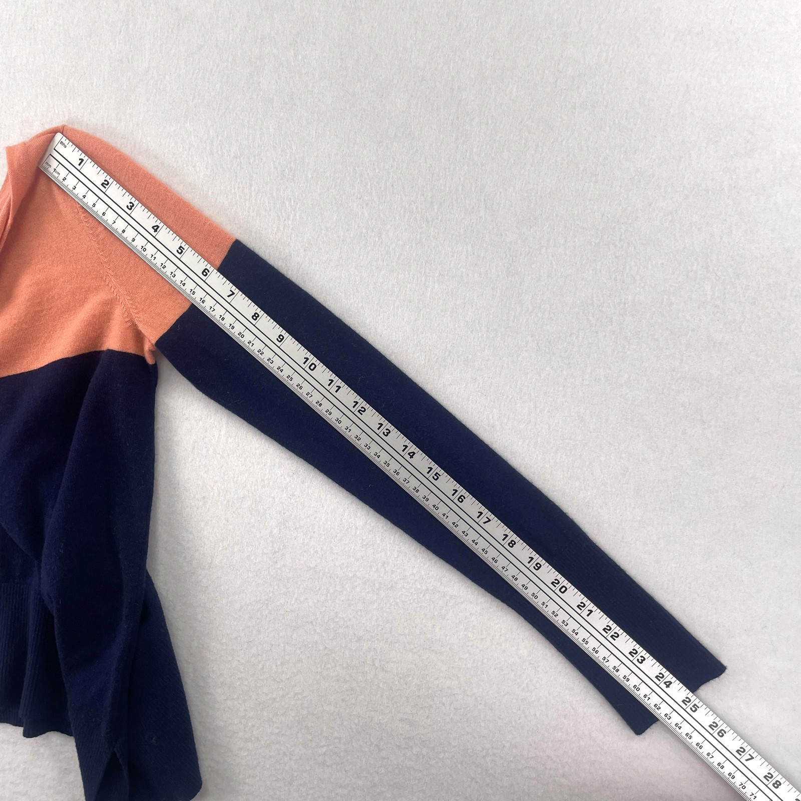 Lilly Pulitzer Shirt Womens Small Blue Orange Wool Nylon Crewneck Colorblock Top