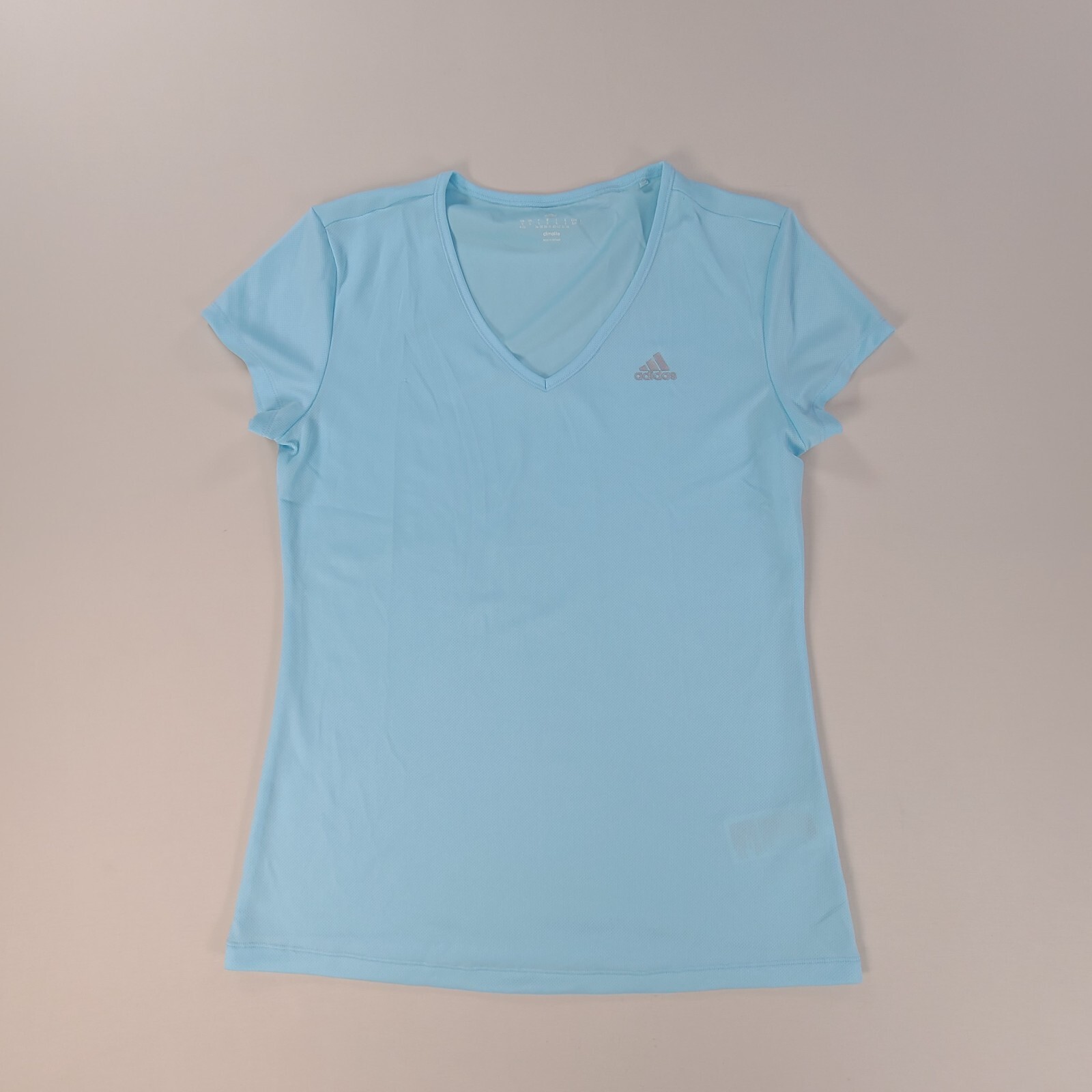 Adidas Shirt Womens Small Blue Climalite V Neck Training Workout Casual