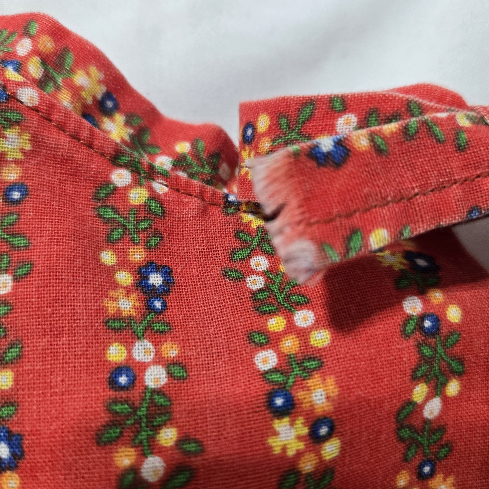 Vintage Home Made Tank Top | Red with overall Pattern | Women’s Aprox Medium