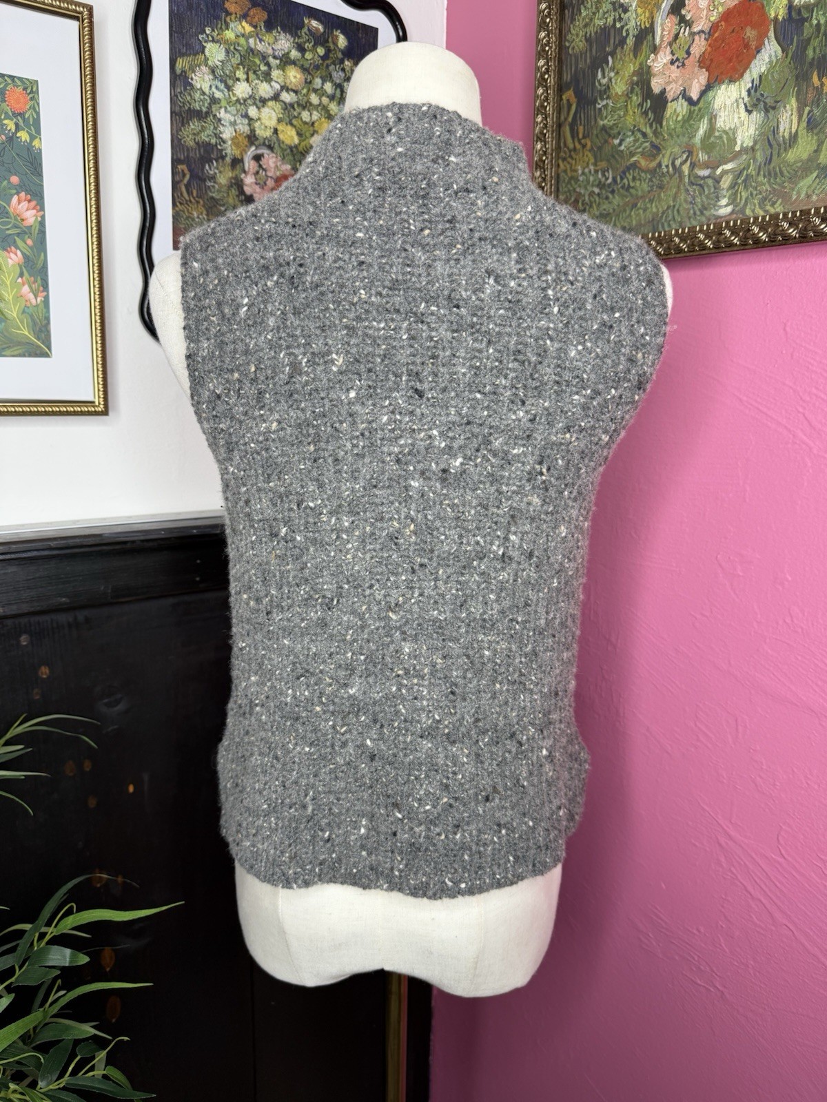 Madewell Speckled Knit Mock Neck Sleeveless Top Gray Size Small