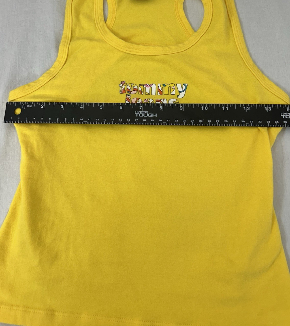 Vintage Tommy Jeans Emo Dopamine Yellow Tank with Crossover Back Sz M