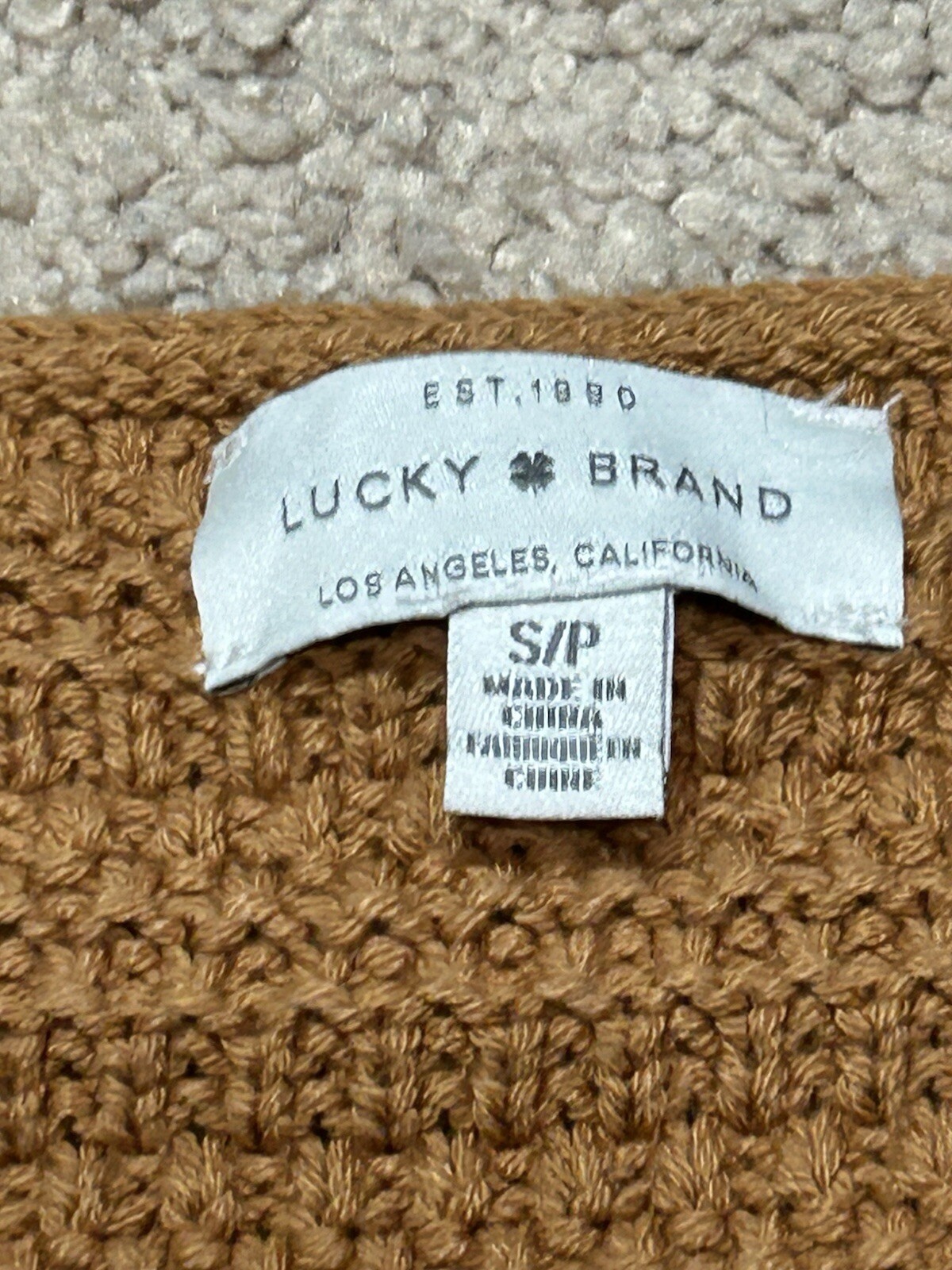 Lucky Brand Womens Sweater Size Small Beige Classic Casual Comfort
