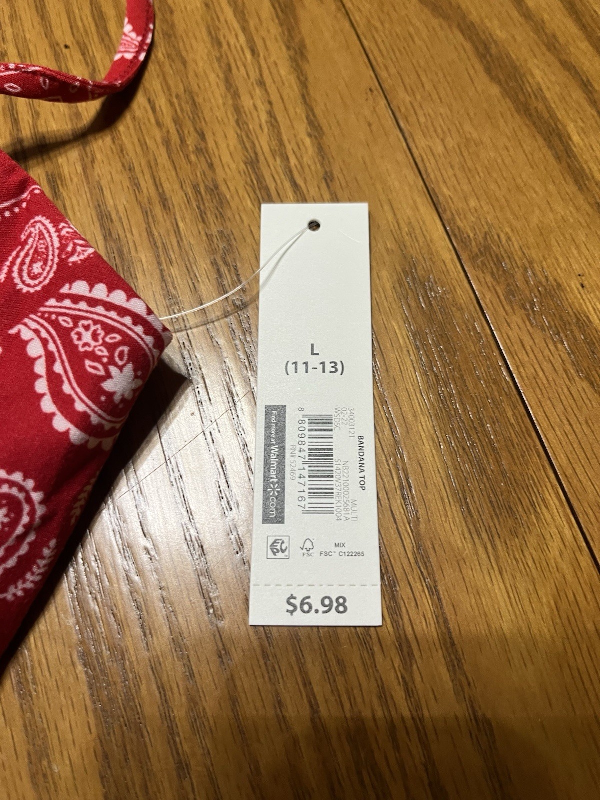 NWT NOBO No Boundaries Large (11-13) Red Bandana Top Padded Cups